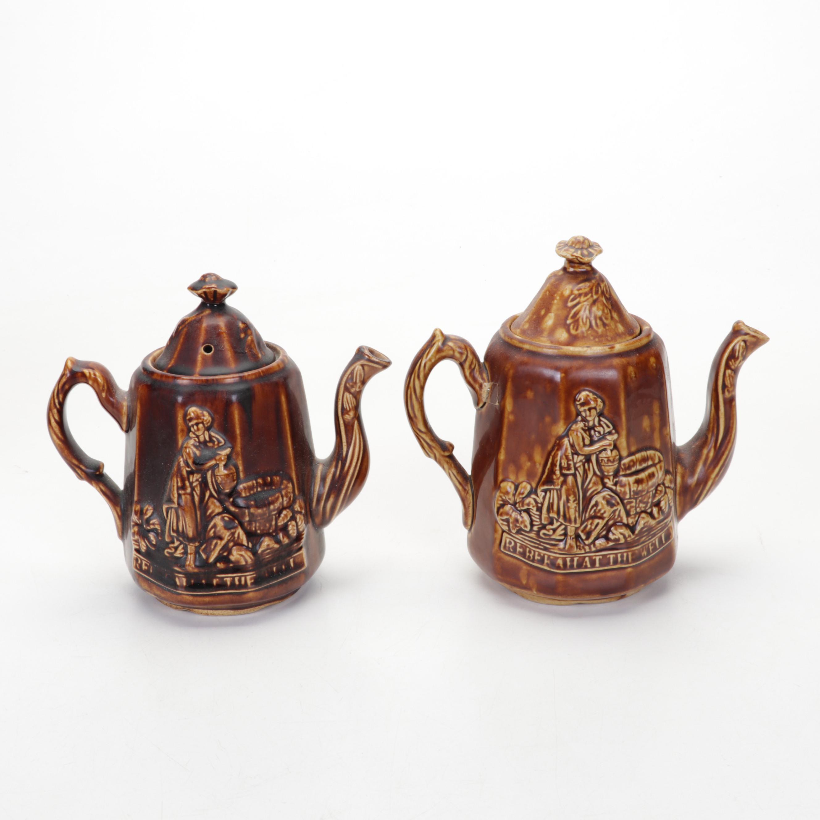 Rockingham Glazed "Rebekah at the Well", Teapots, Porcelain Toast Rack, & More