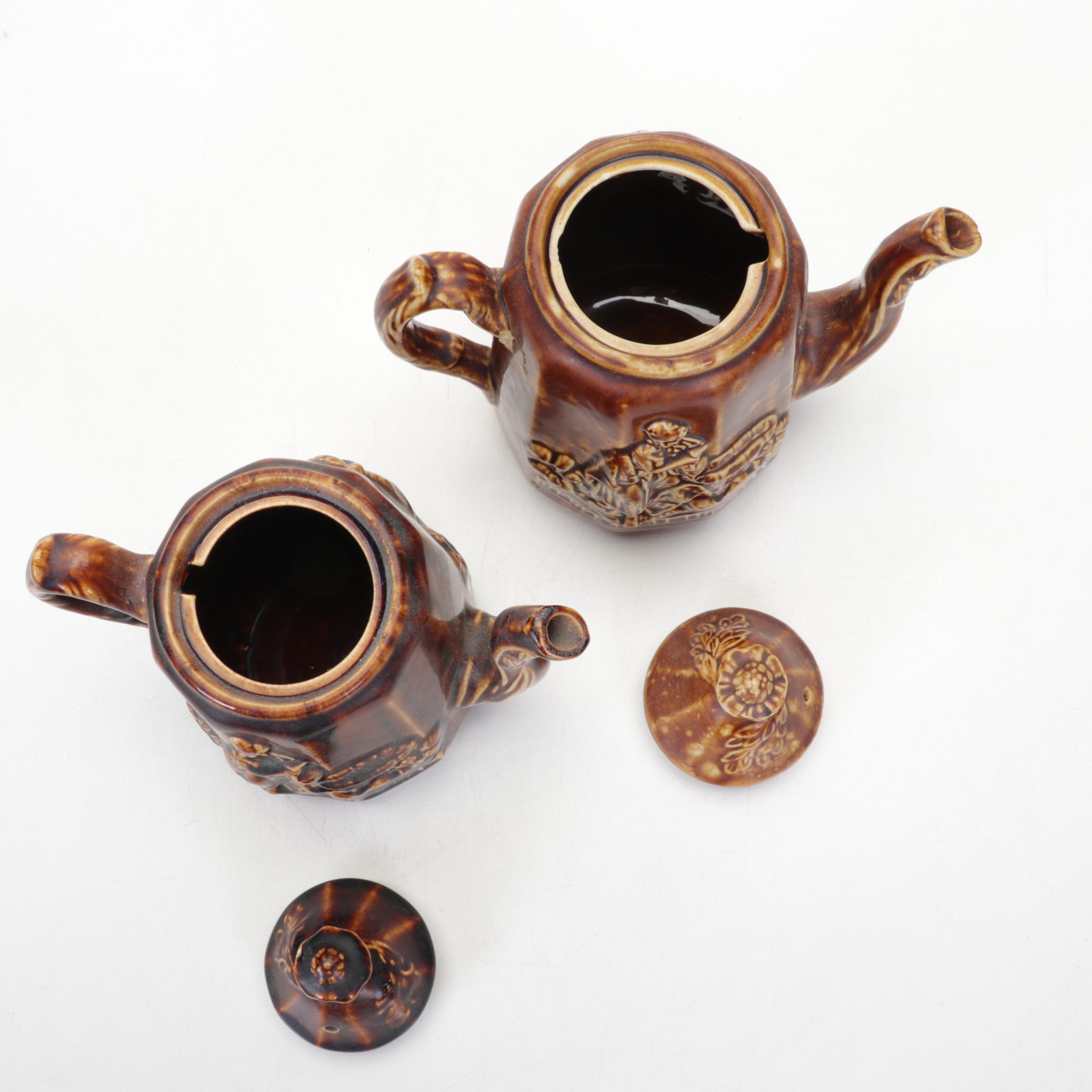 Rockingham Glazed "Rebekah at the Well", Teapots, Porcelain Toast Rack, & More