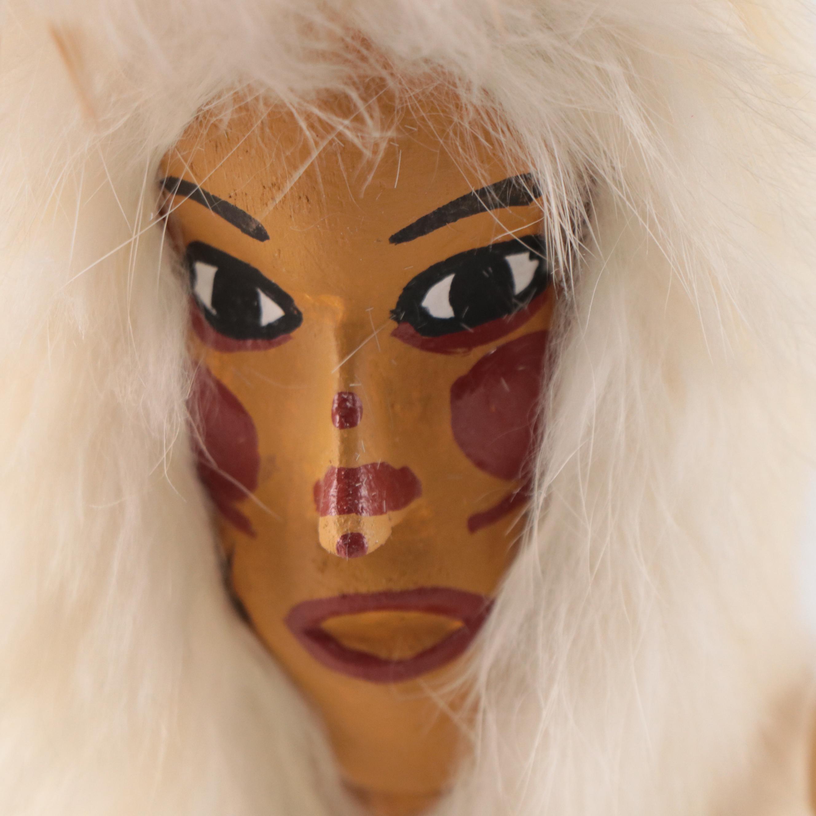 Signed Native American Hopi "Hoop Dancer" Kachina Figure, Late 20th Century