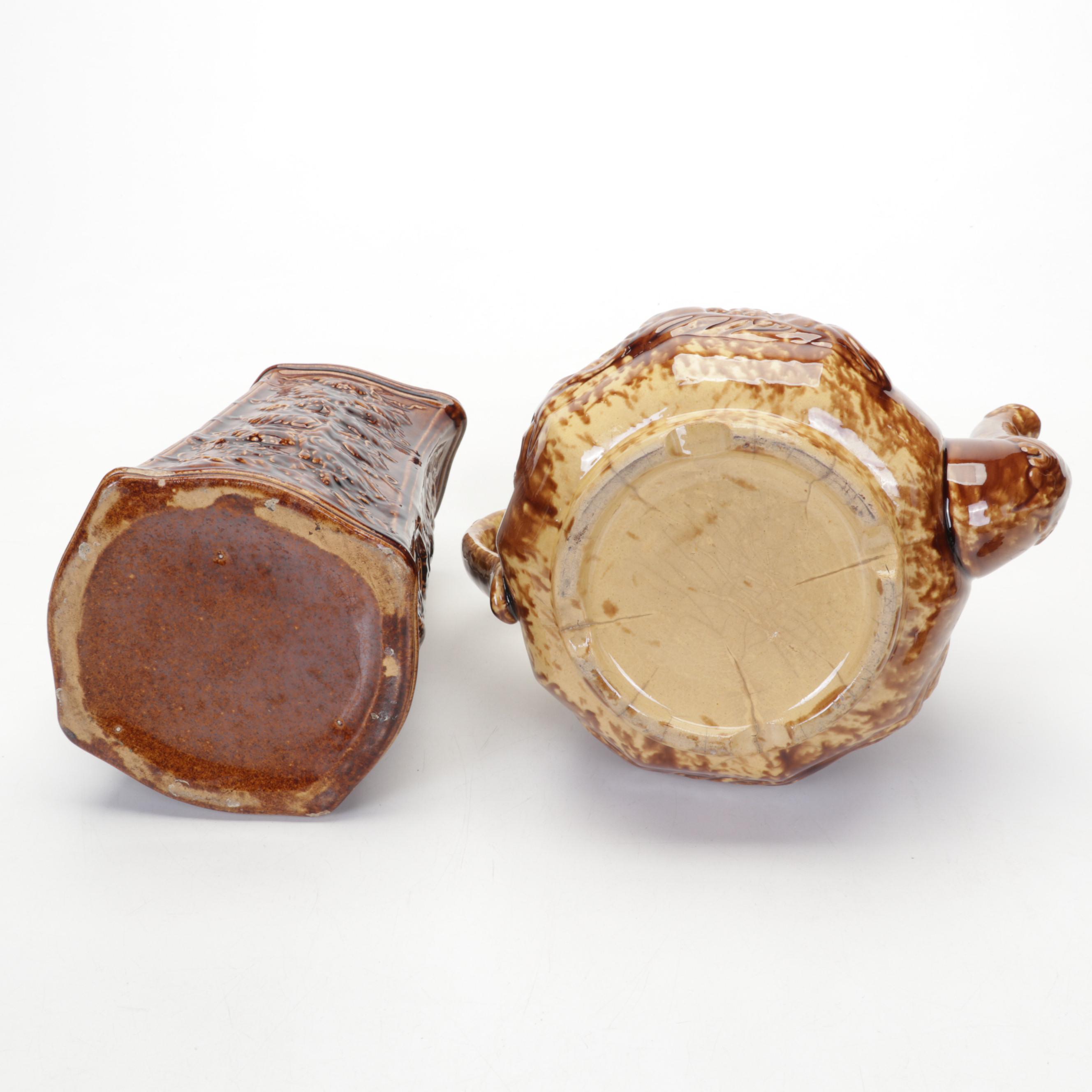 Rockingham Glazed "Rebekah at the Well", Teapots, Porcelain Toast Rack, & More