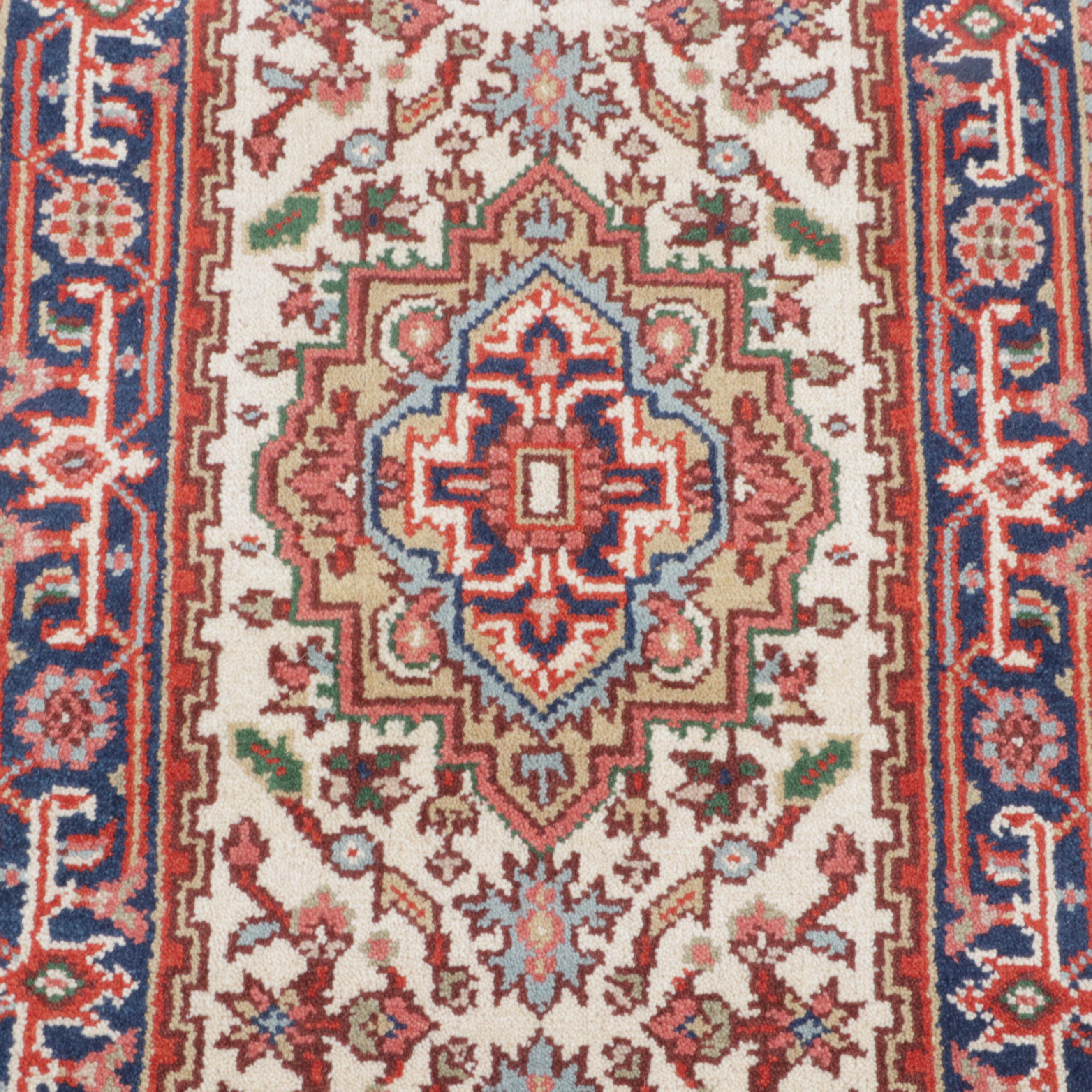 2'5 x 14'2 Hand-Knotted Indo-Persian Heriz Serapi Carpet Runner
