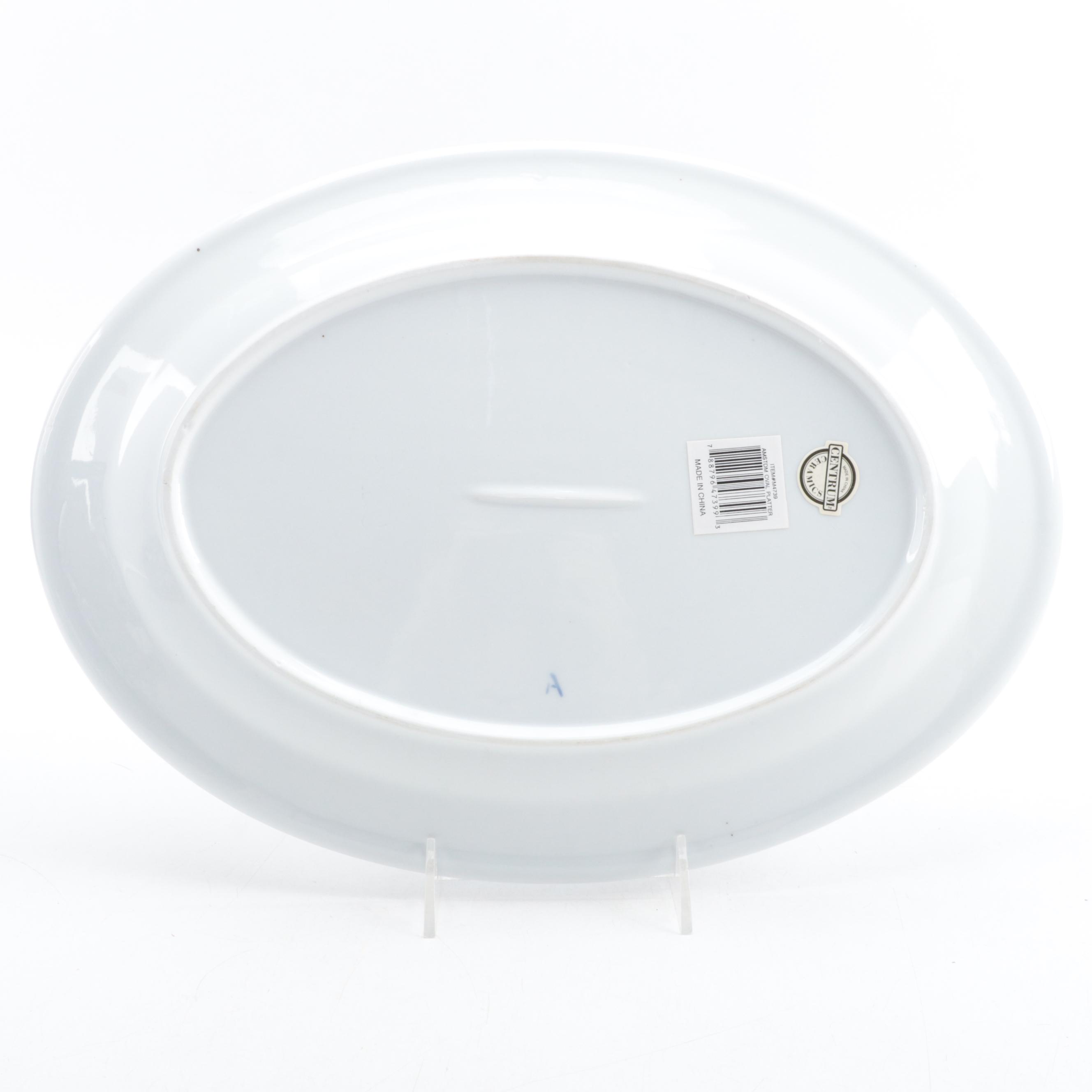 Chinese Blue and White Porcelain Ginger Jar, Vases and Delft Style Platter