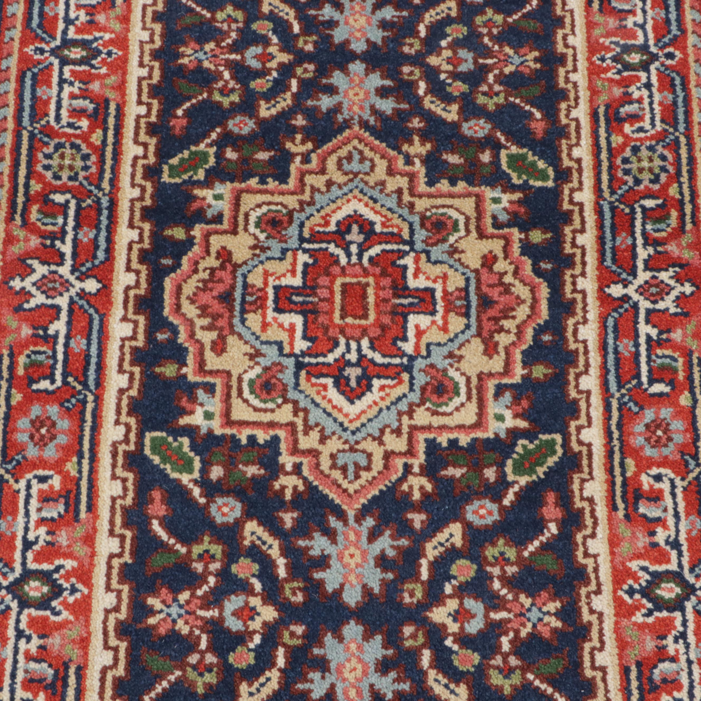 2'7 x 15'8 Hand-Knotted Indo-Persian Heriz Serapi Carpet Runner