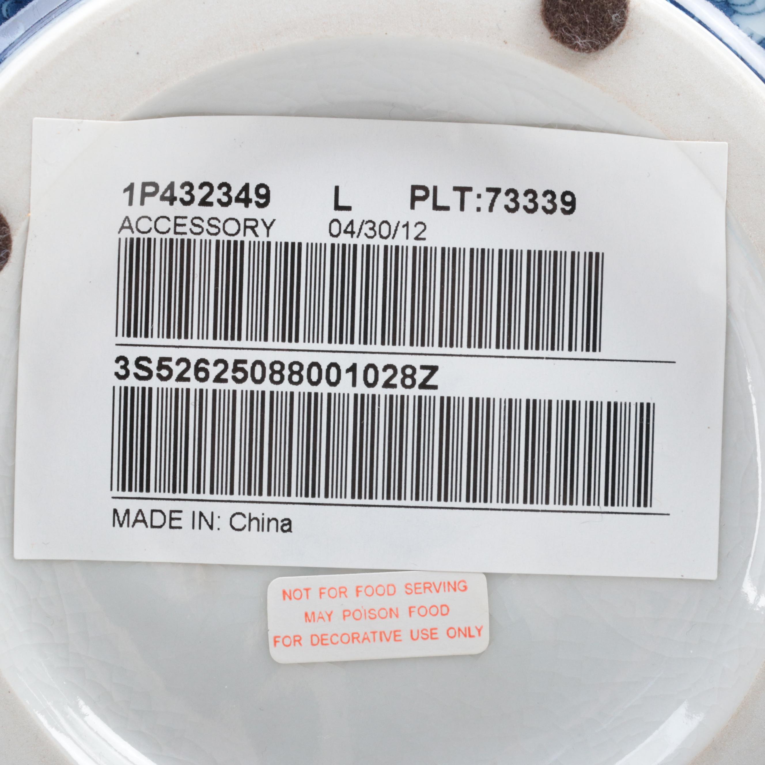 Chinese Blue and White Porcelain Ginger Jar, Vases and Delft Style Platter