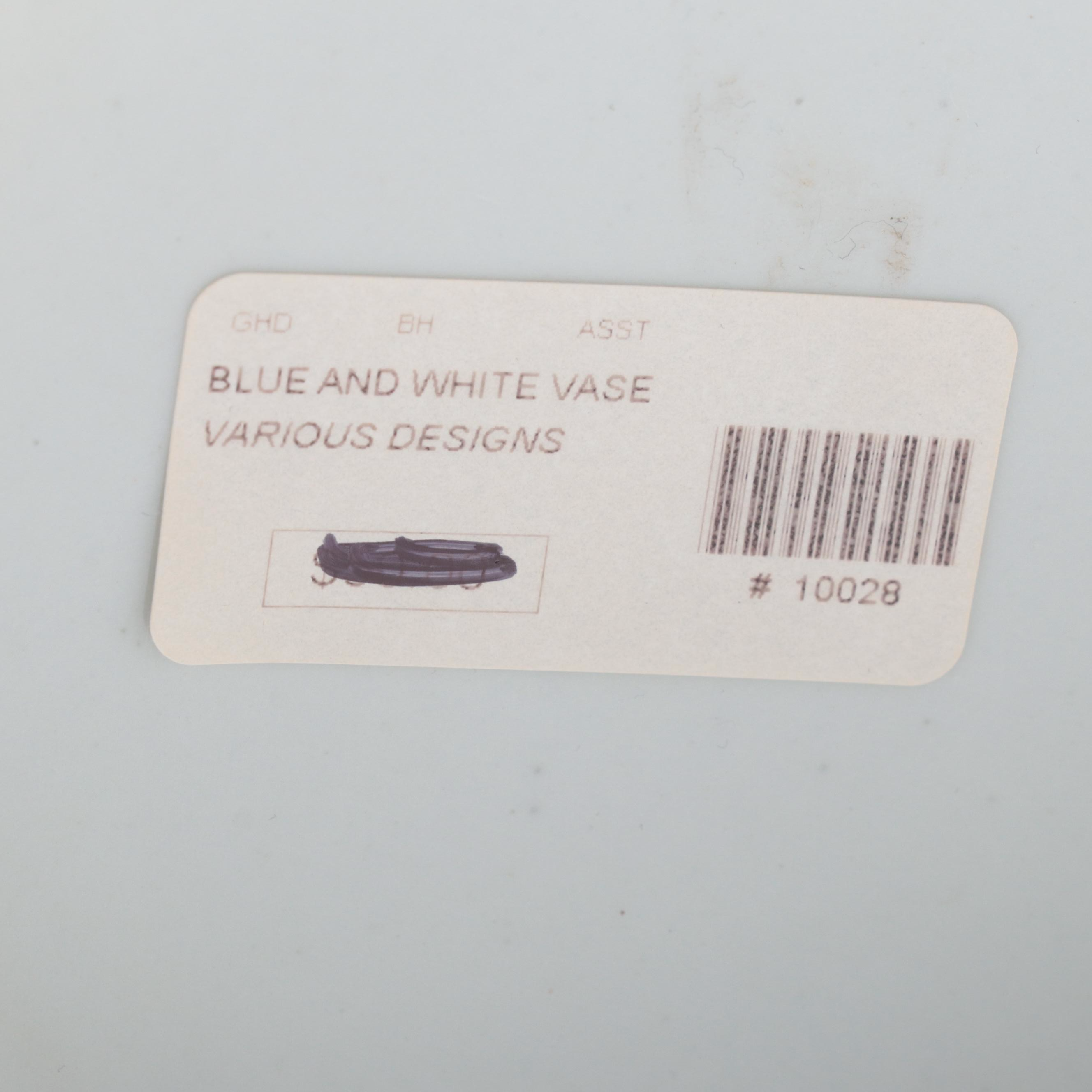 Chinese Blue and White Porcelain Ginger Jar, Vases and Delft Style Platter