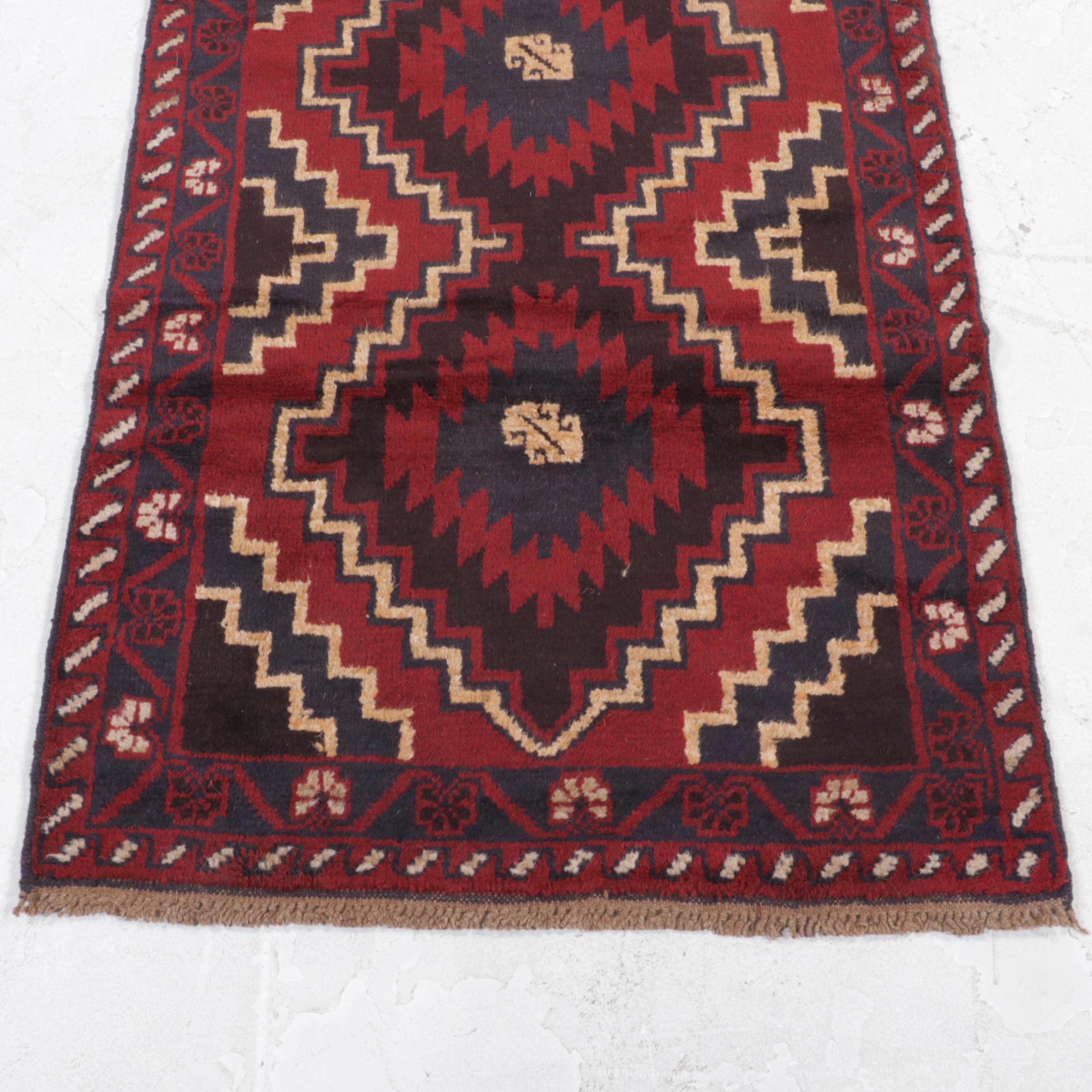 2'9 x 4'8 Hand-Knotted Afghan Baluch Accent Rug