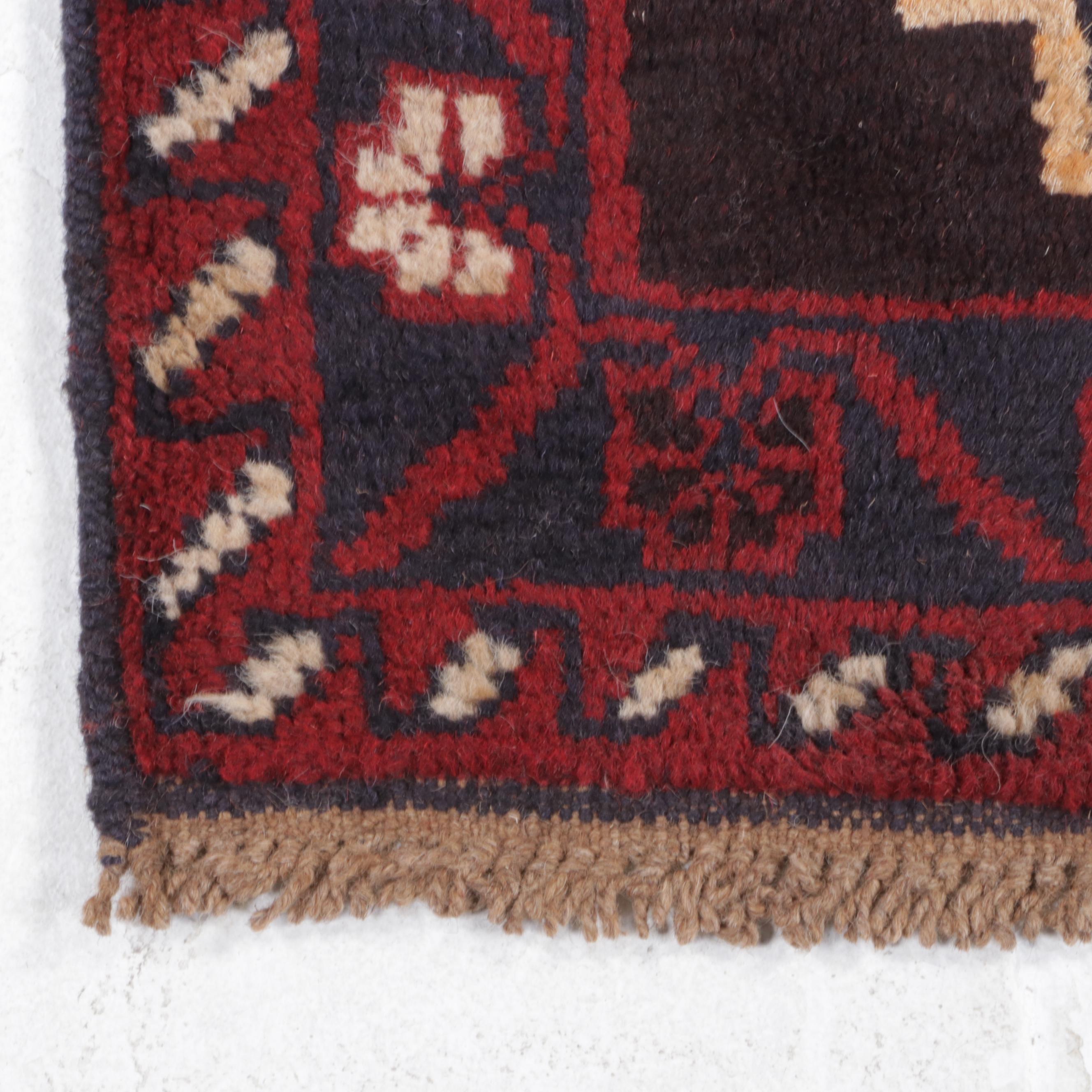 2'9 x 4'8 Hand-Knotted Afghan Baluch Accent Rug