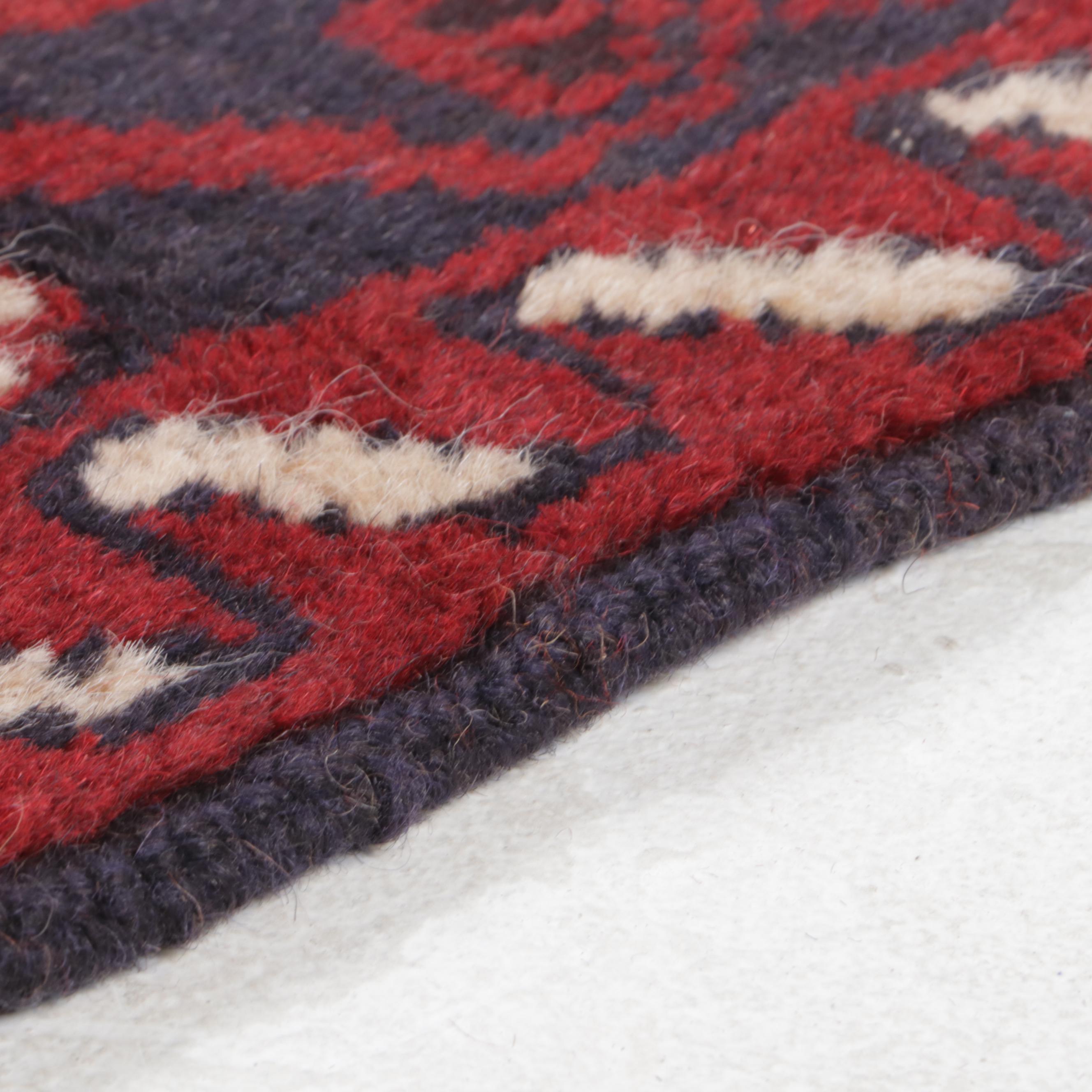 2'9 x 4'8 Hand-Knotted Afghan Baluch Accent Rug