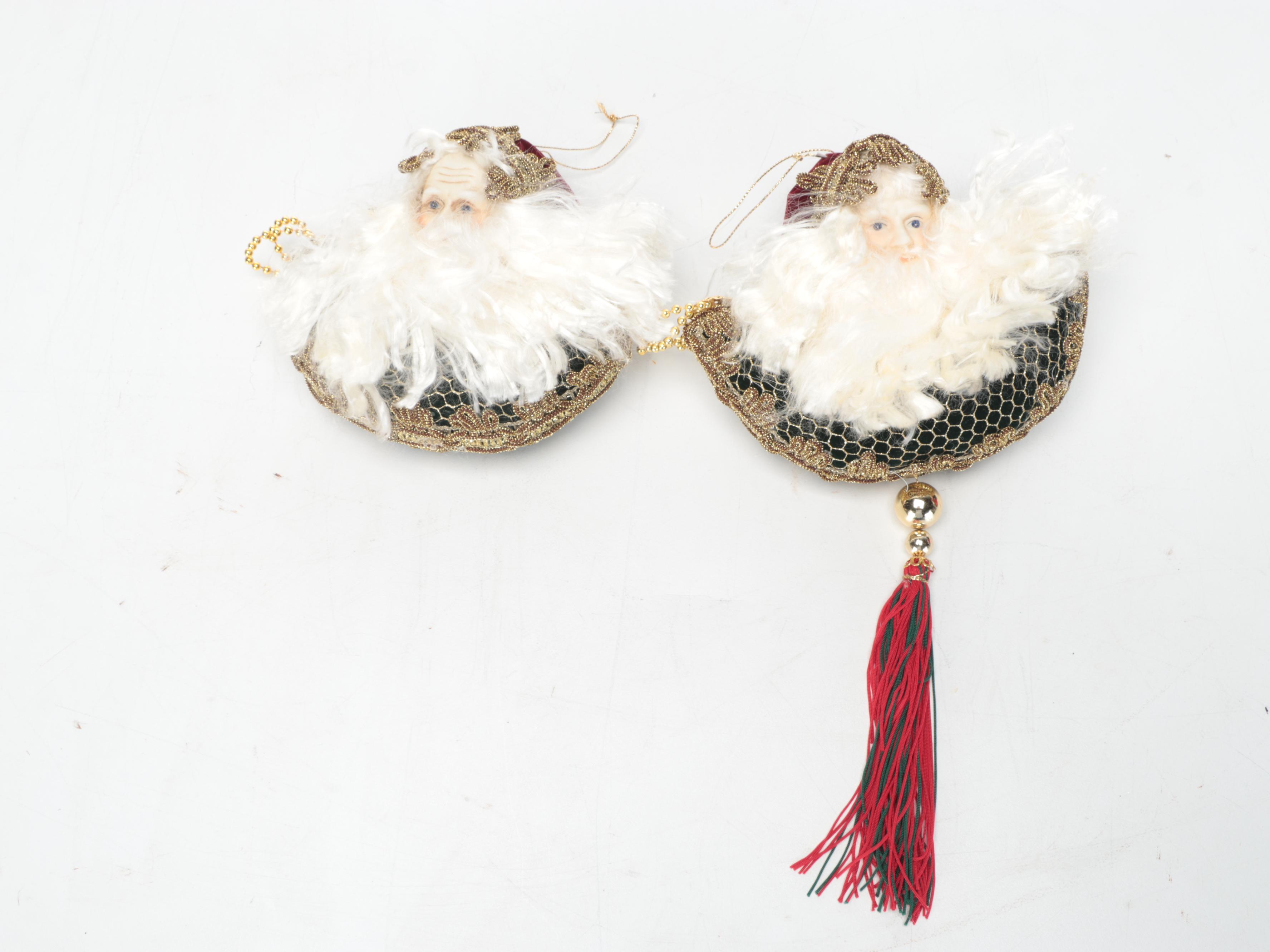 Department 56 and Other Plush Santas and Décor