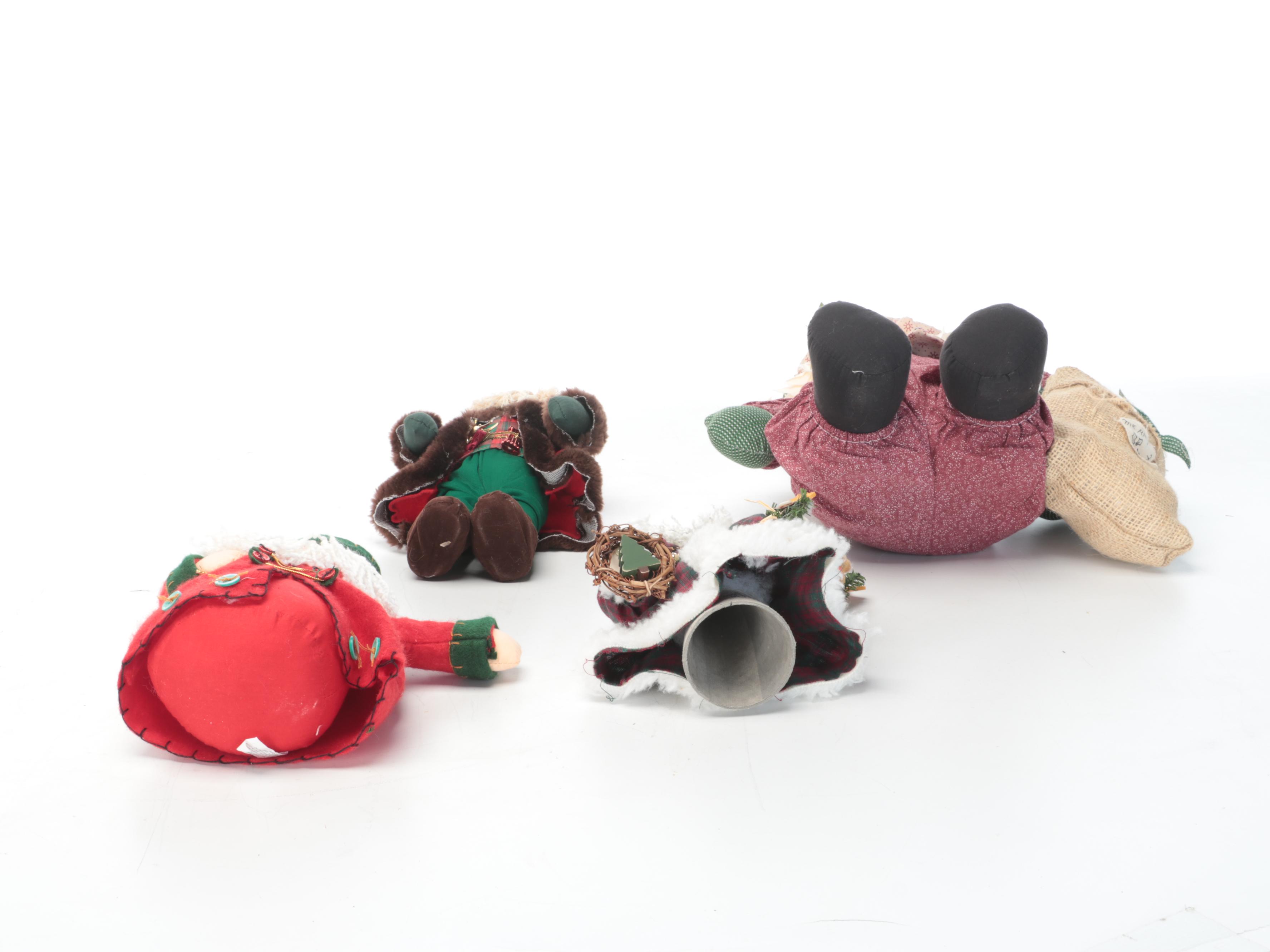 Department 56 and Other Plush Santas and Décor