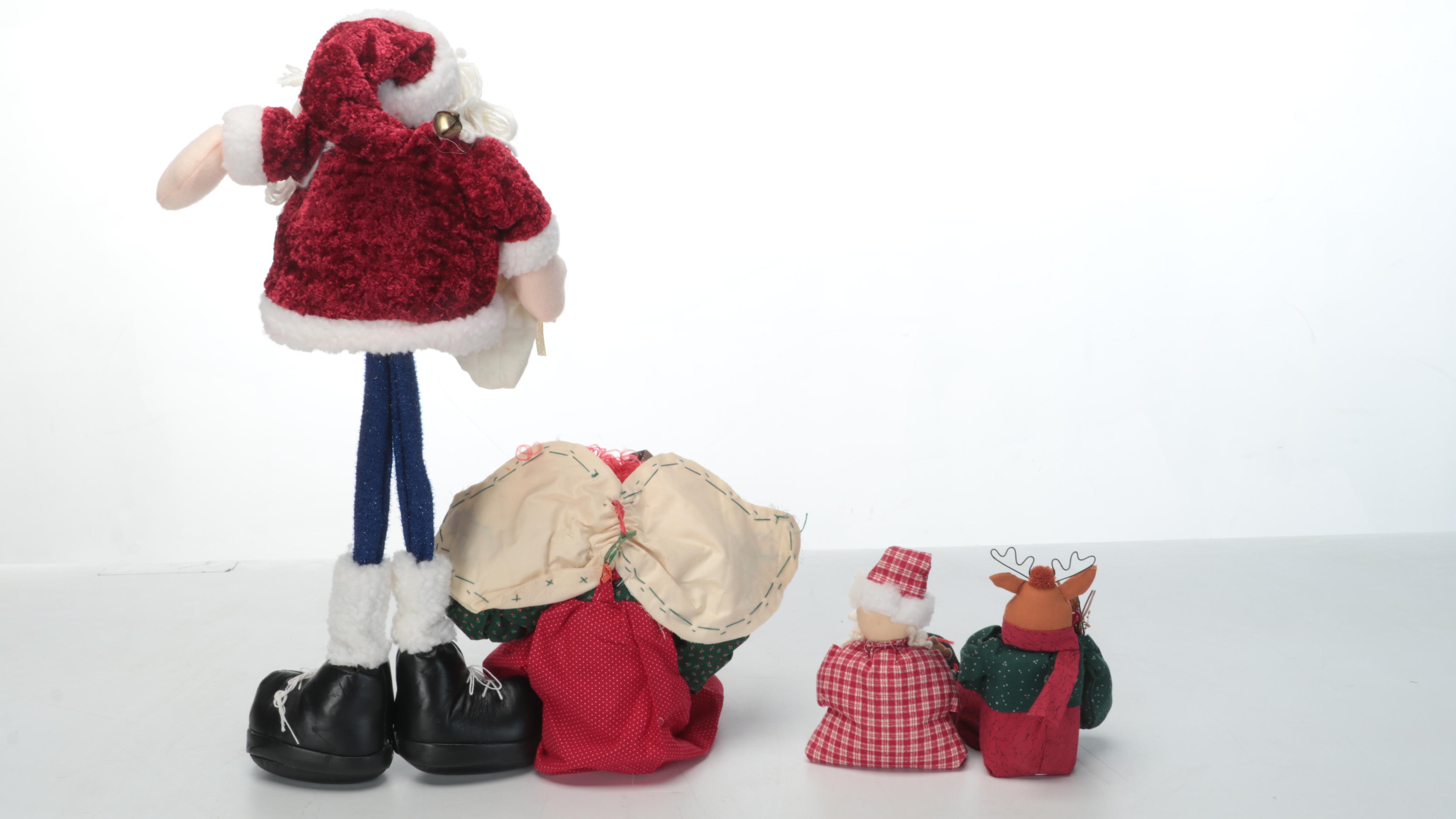 Department 56 and Other Plush Santas and Décor