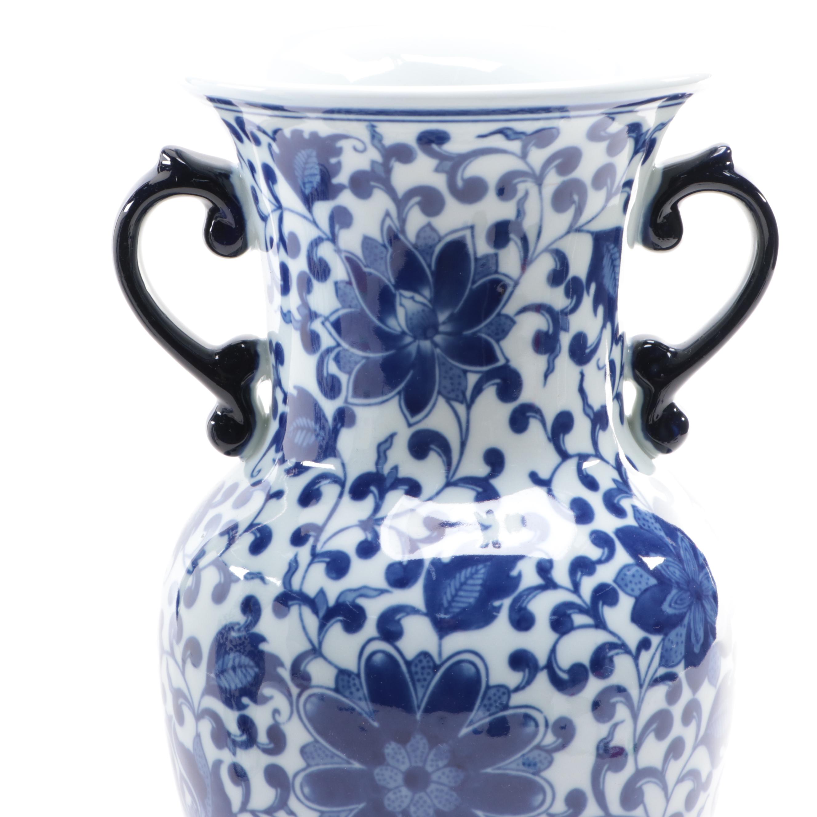 Bombay Chinese Blue and White Porcelain Urns