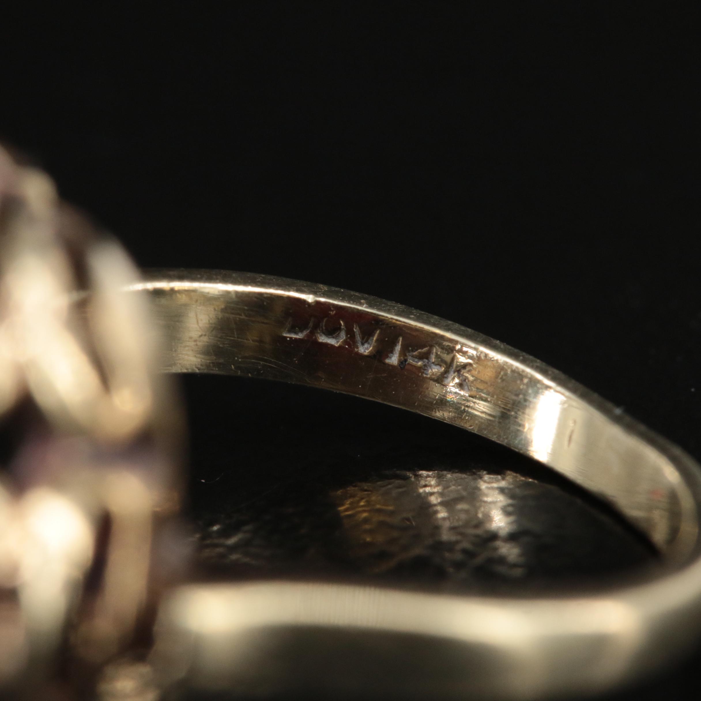 14K Diamond and Enamel Ring