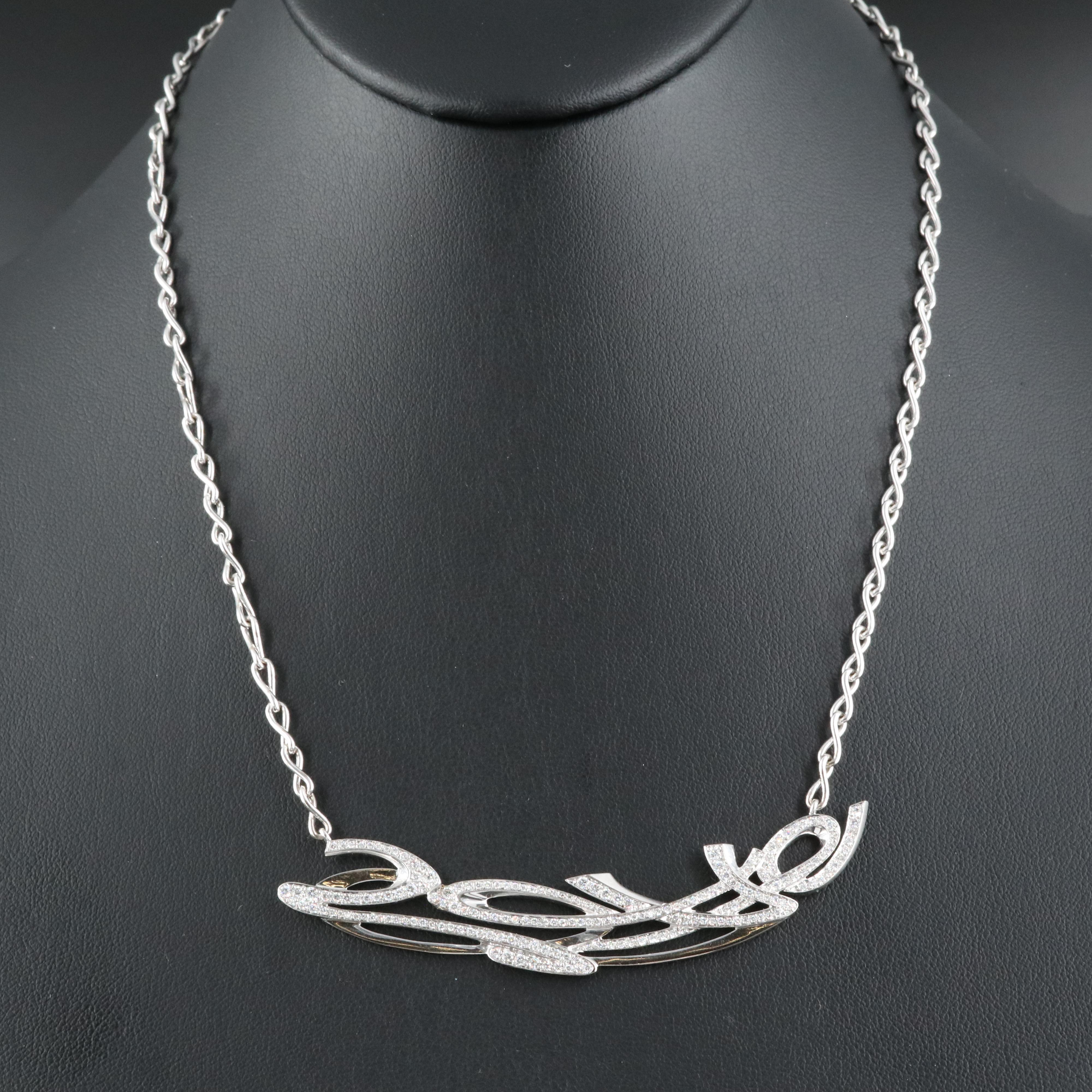 De Beers 18K 1.66 CTW Diamond "Love" Necklace