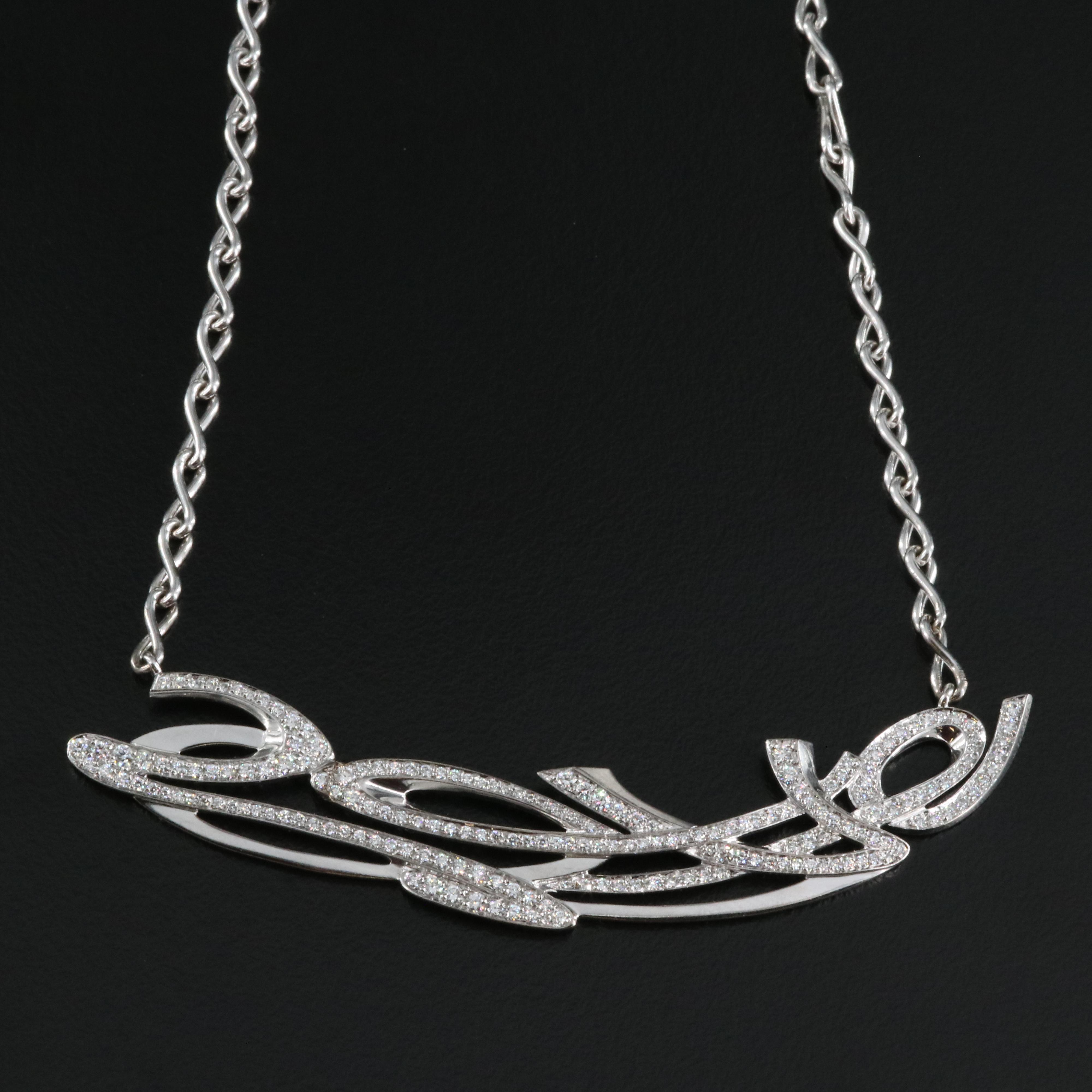 De Beers 18K 1.66 CTW Diamond "Love" Necklace