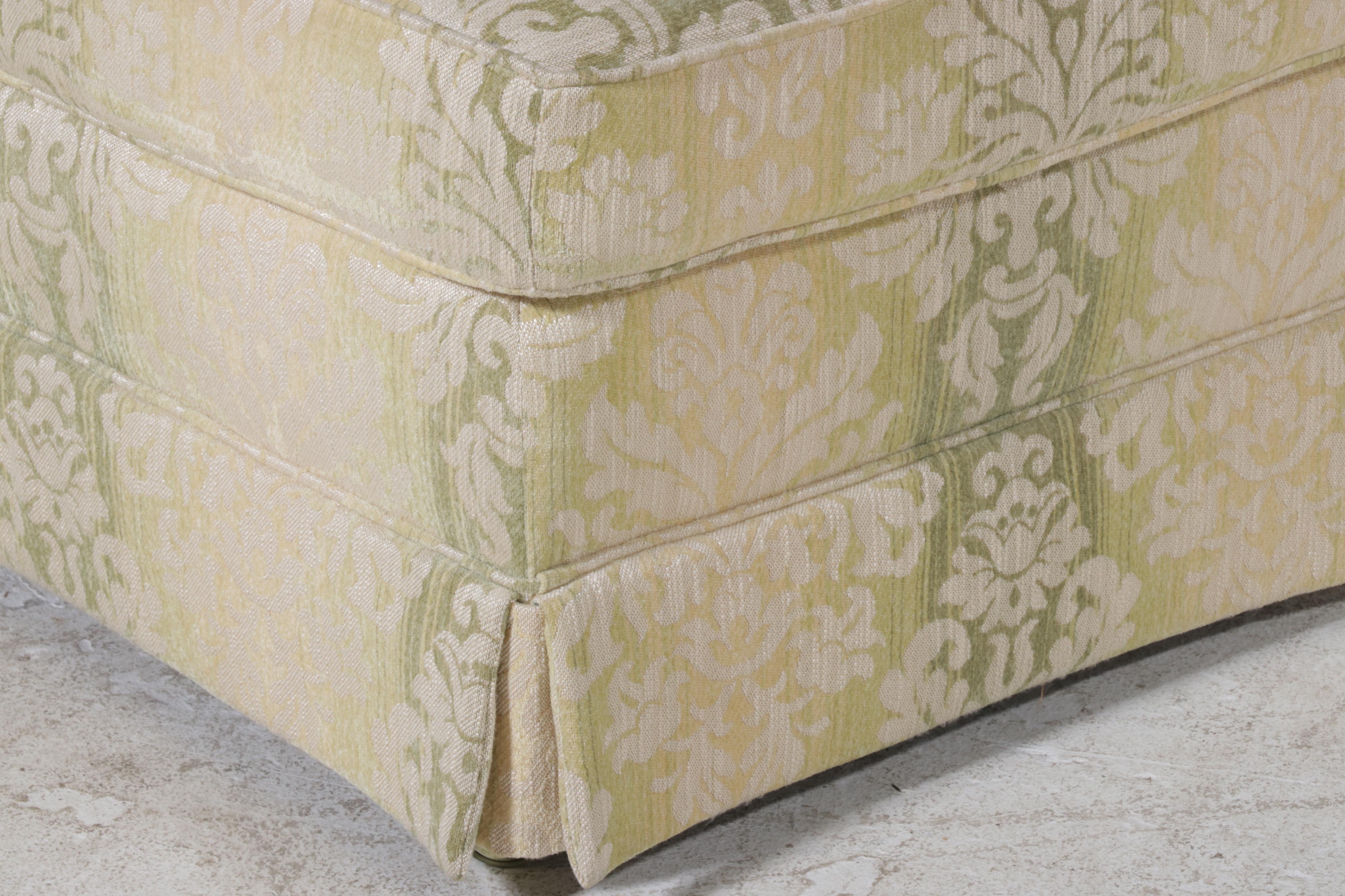 Custom-Upholstered Easy Armchair and Ottoman