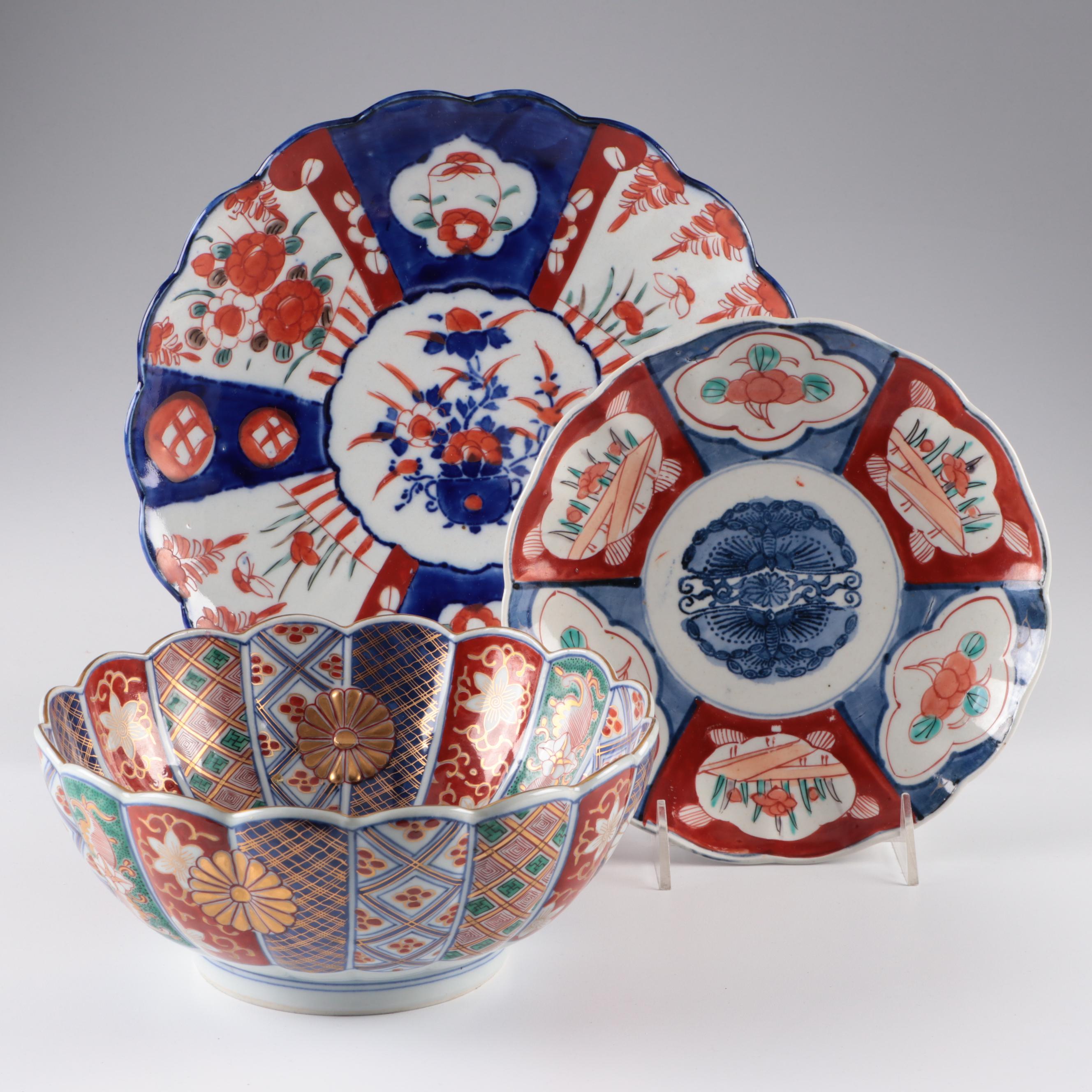 Three Pieces of Japanese Meiji Period Imari Porcelain