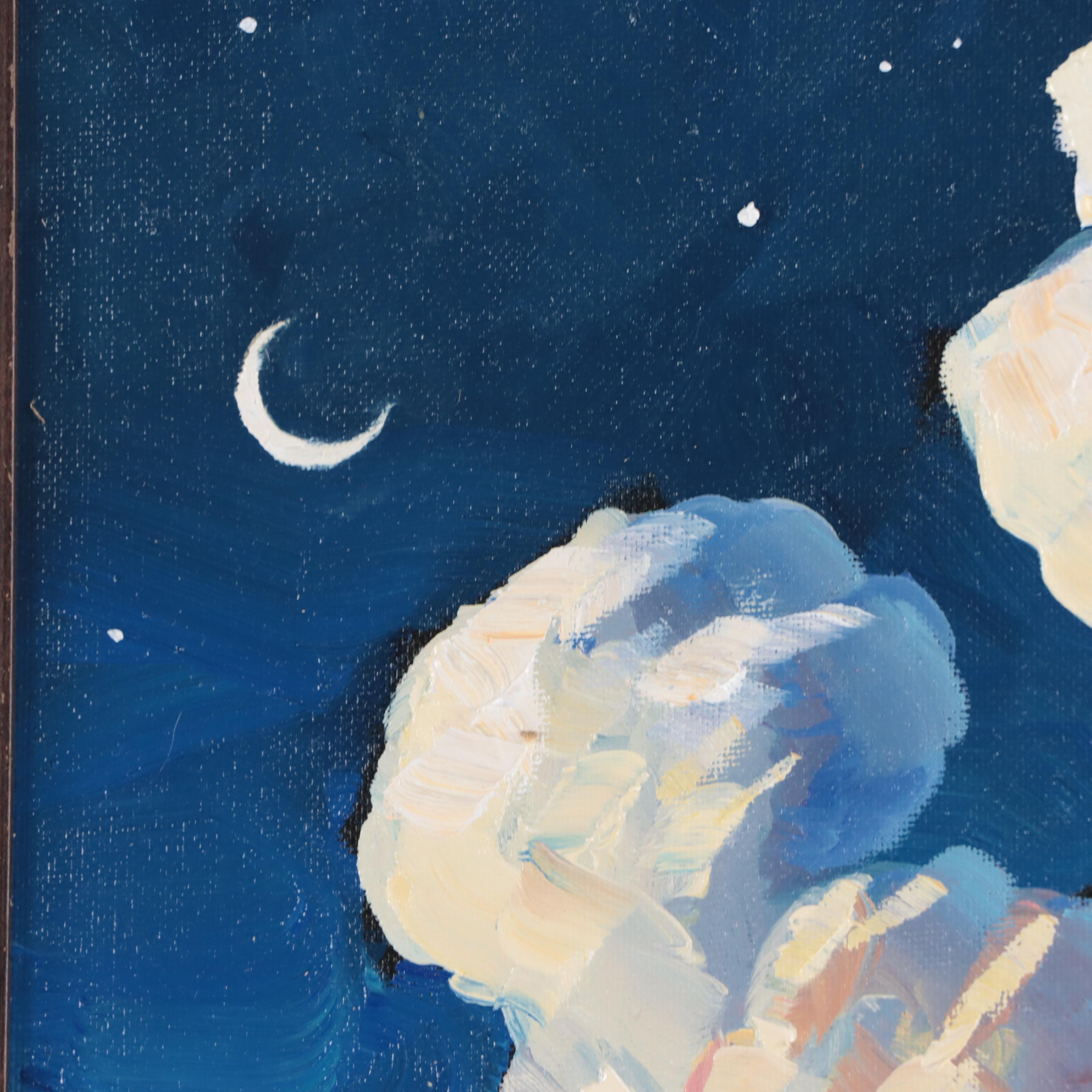 William Hawkins Oil Painting of Night Sky, 21st Century