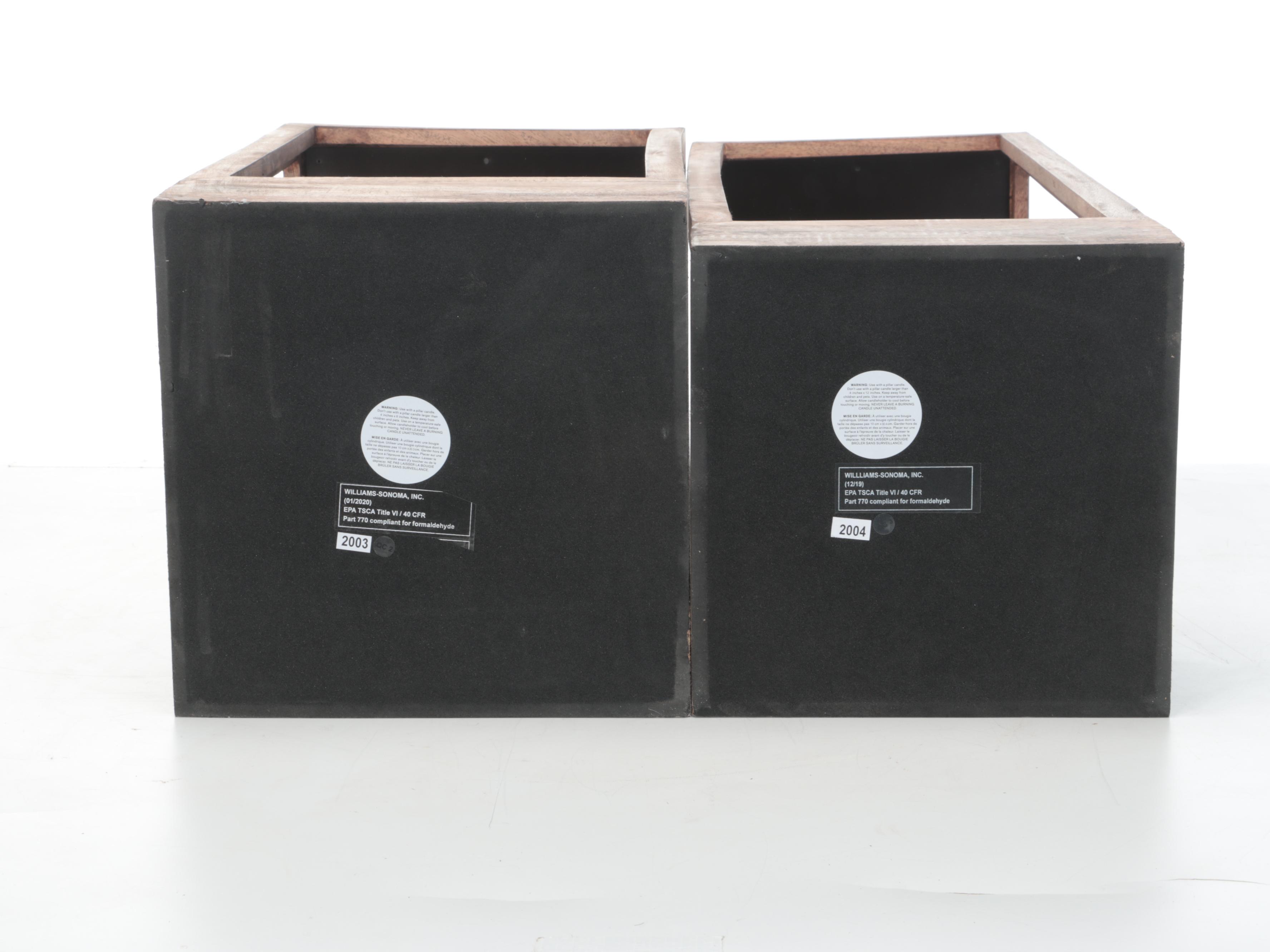 Williams-Sonoma Wooden Lanterns with L& L Electric Candles