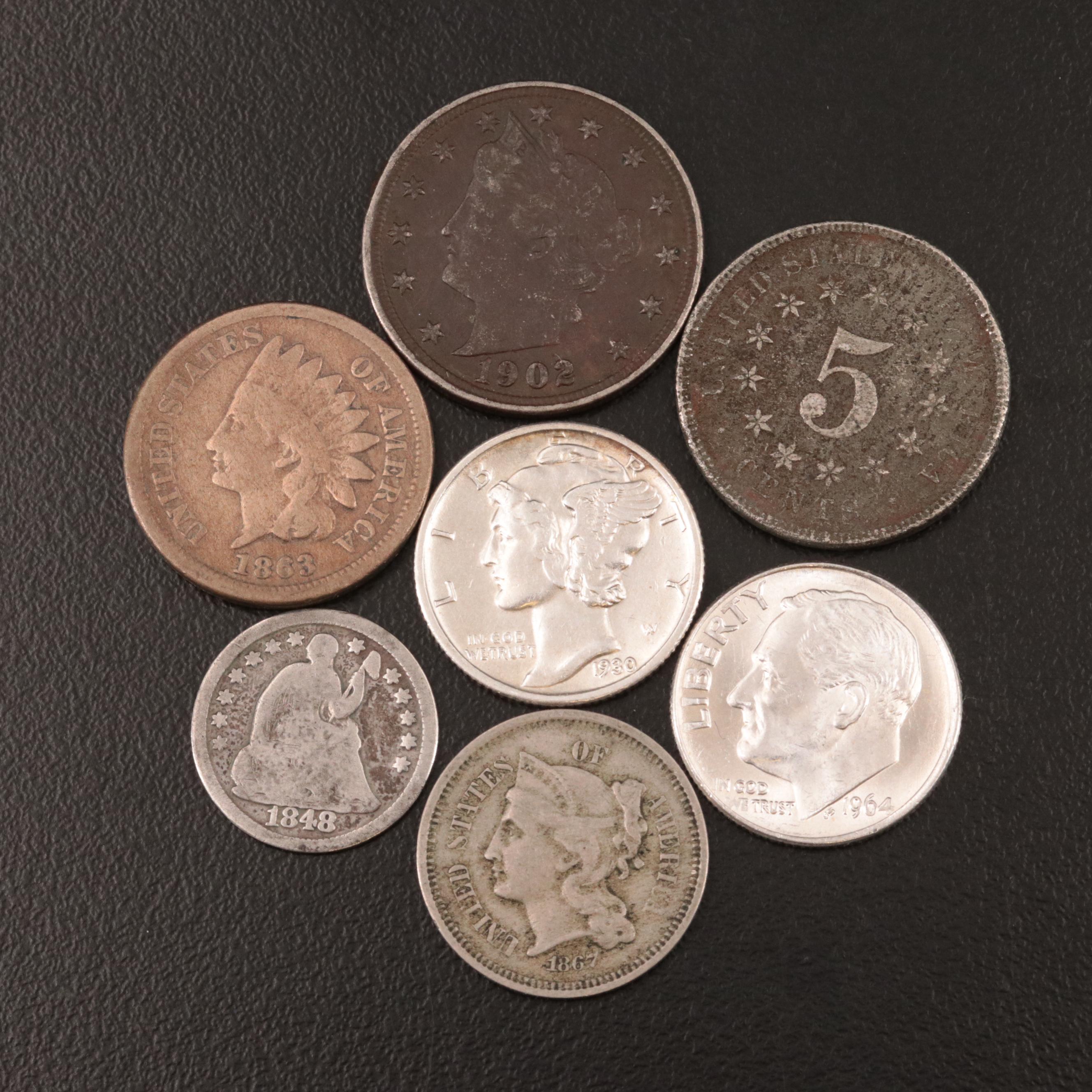 Type Coin Collection Featuring Fourteen Different U.S. Coins