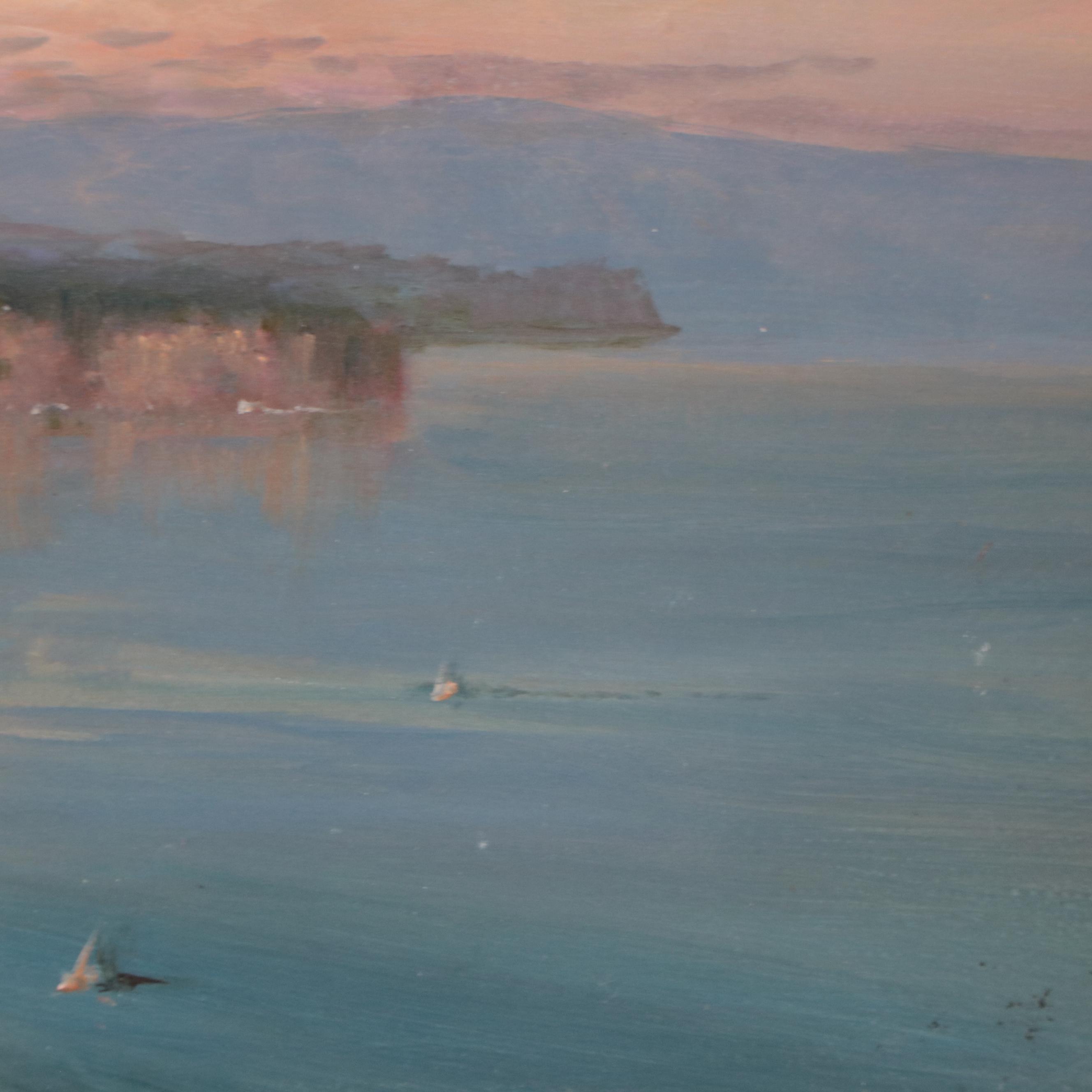 Oil Painting of Italian Coastline and Cliffs