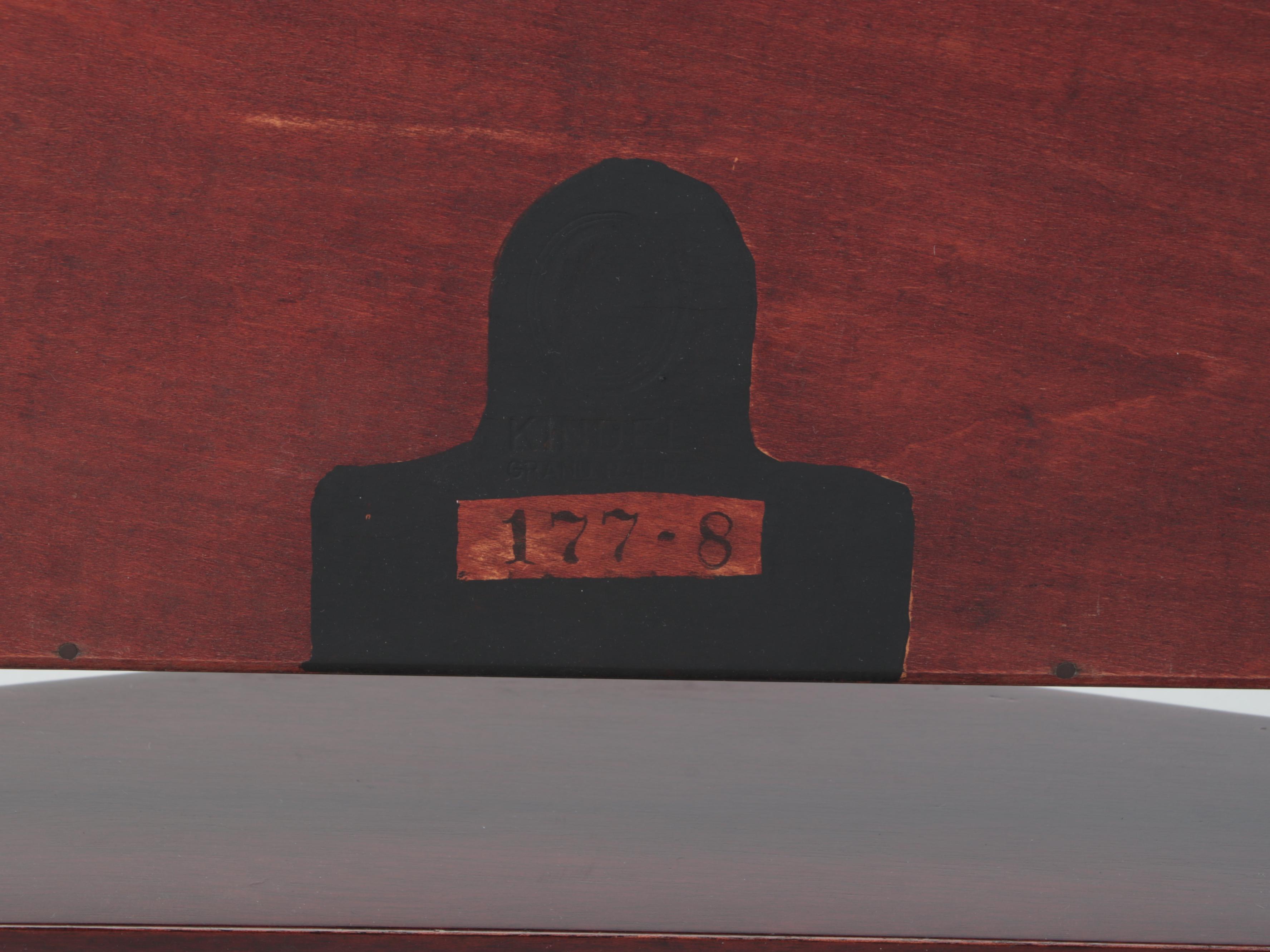 Federal Style Wooden Shaving or Dresser Mirror with Embroidered Table Runner