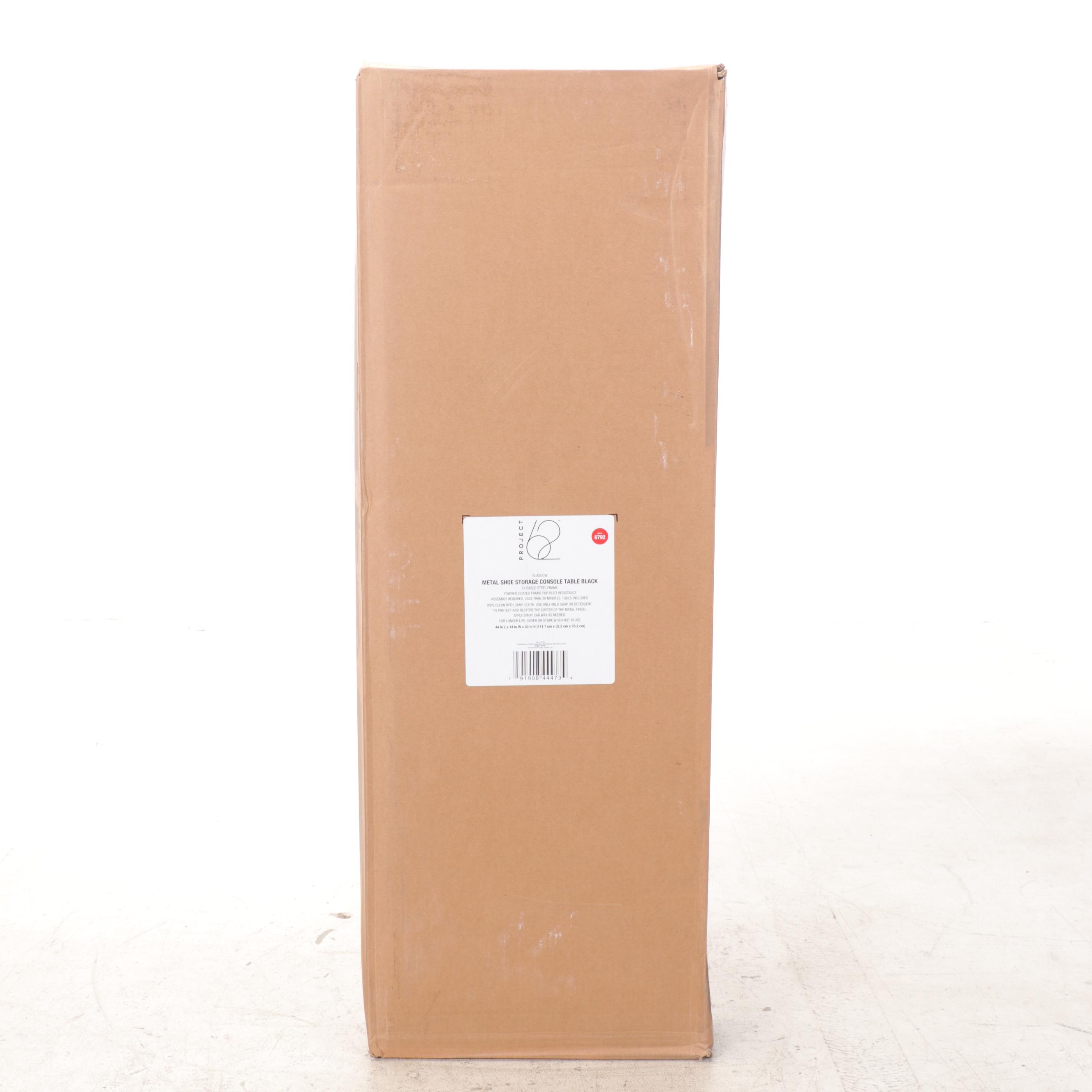 Project 62 Glasgow Black Metal Shoe Storage Console Table