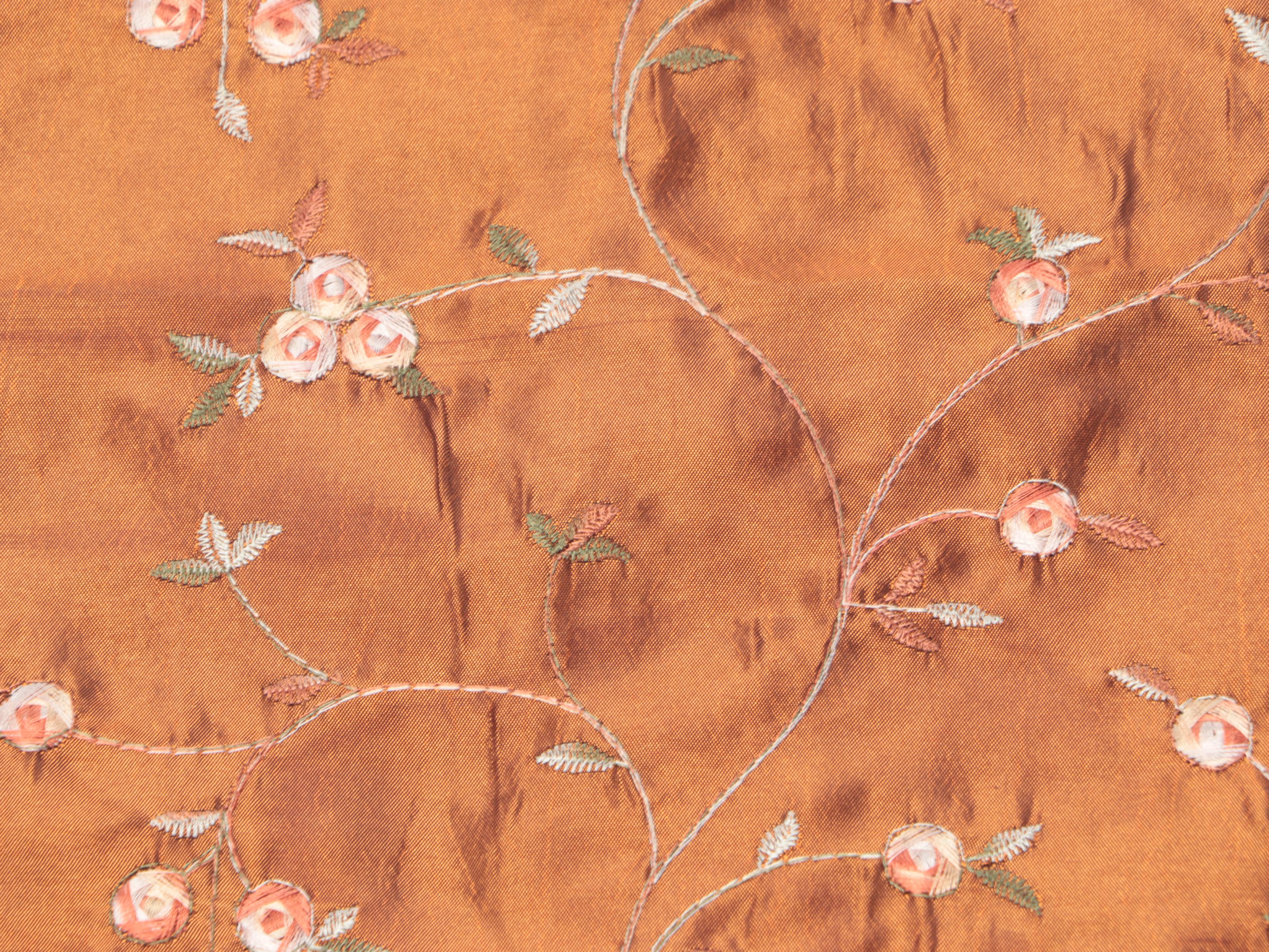 Federal Style Wooden Shaving or Dresser Mirror with Embroidered Table Runner