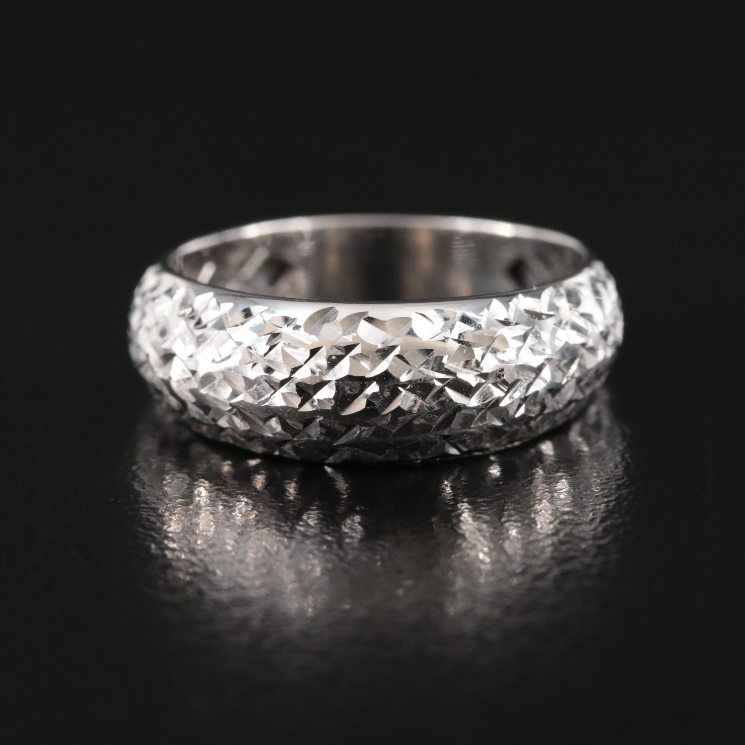 Italian 14K Diamond Cut Finish Dome Ring