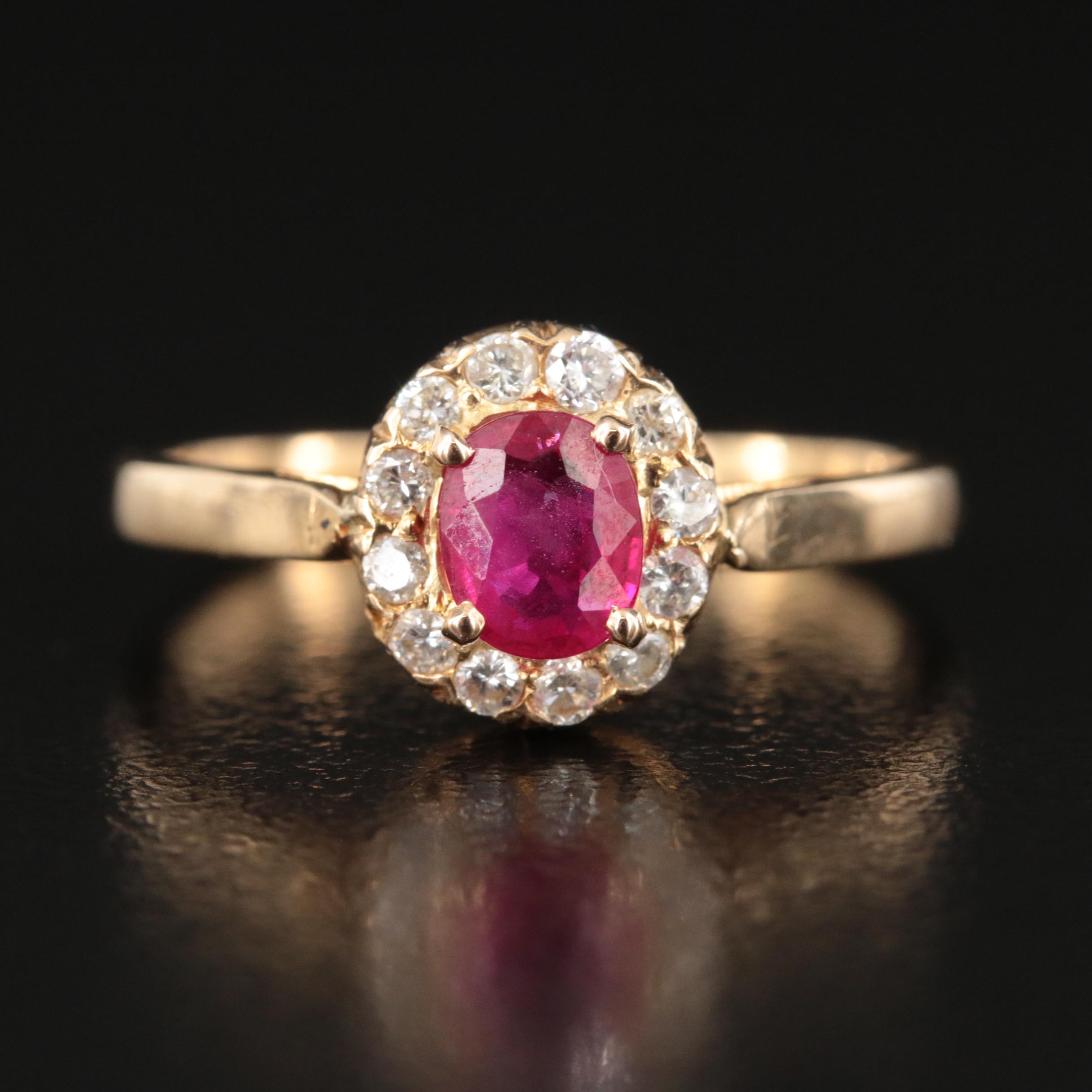 18K and 14K Ruby and Diamond Ring