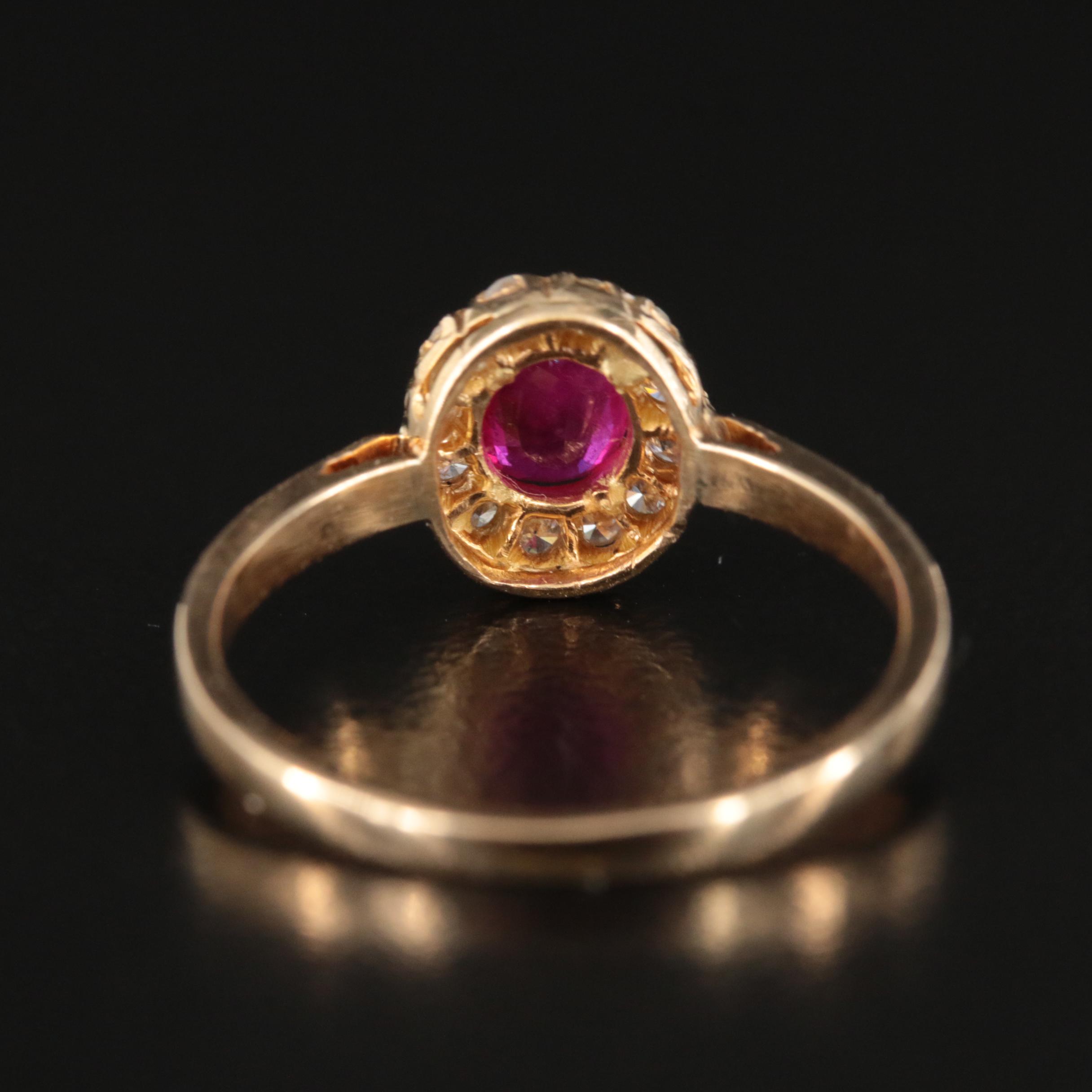 18K and 14K Ruby and Diamond Ring
