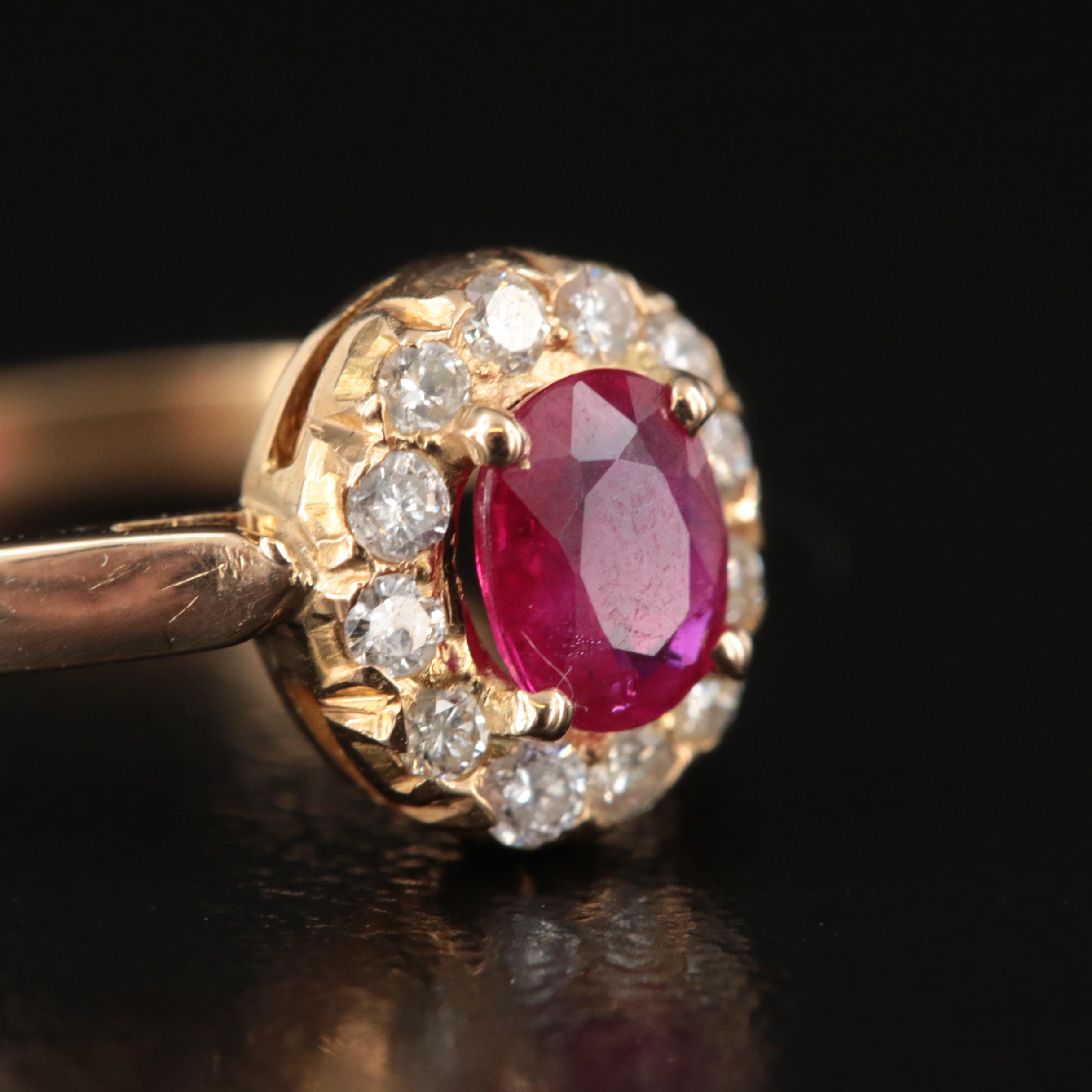 18K and 14K Ruby and Diamond Ring