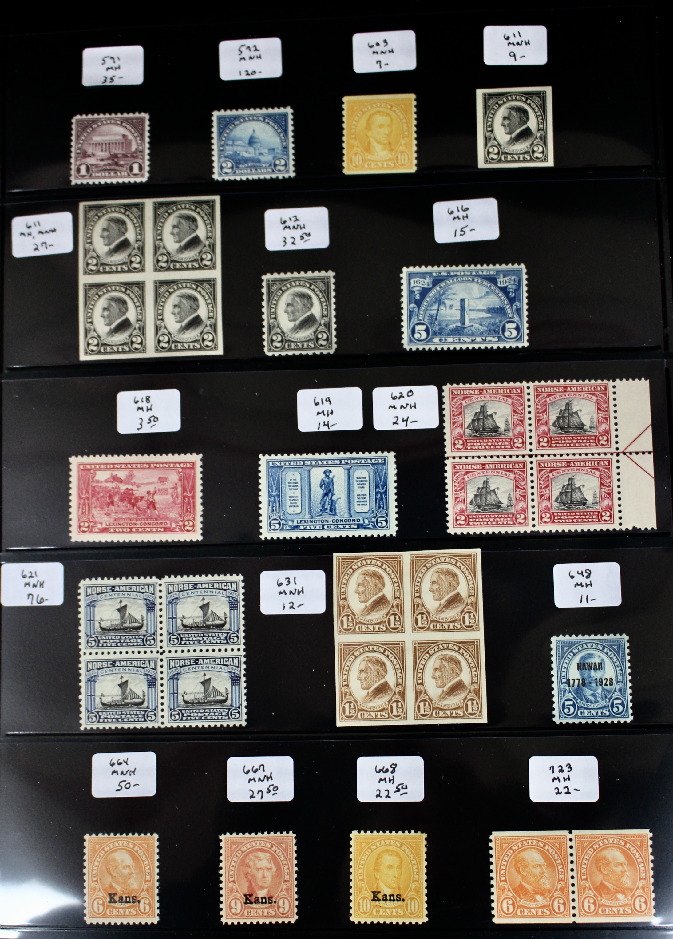 Mint Condition Group of Early U.S. Postage Stamps