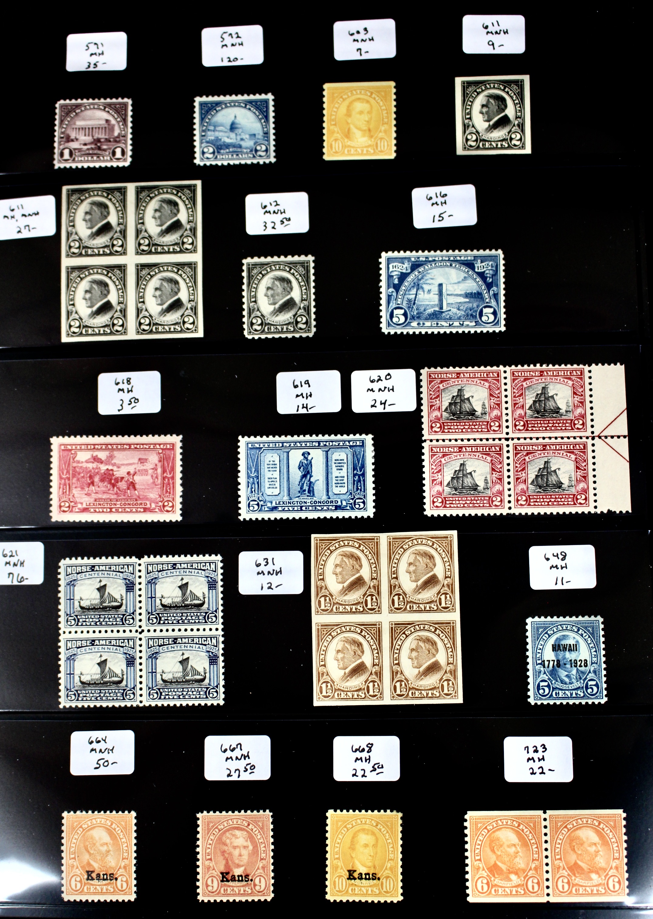 Mint Condition Group of Early U.S. Postage Stamps