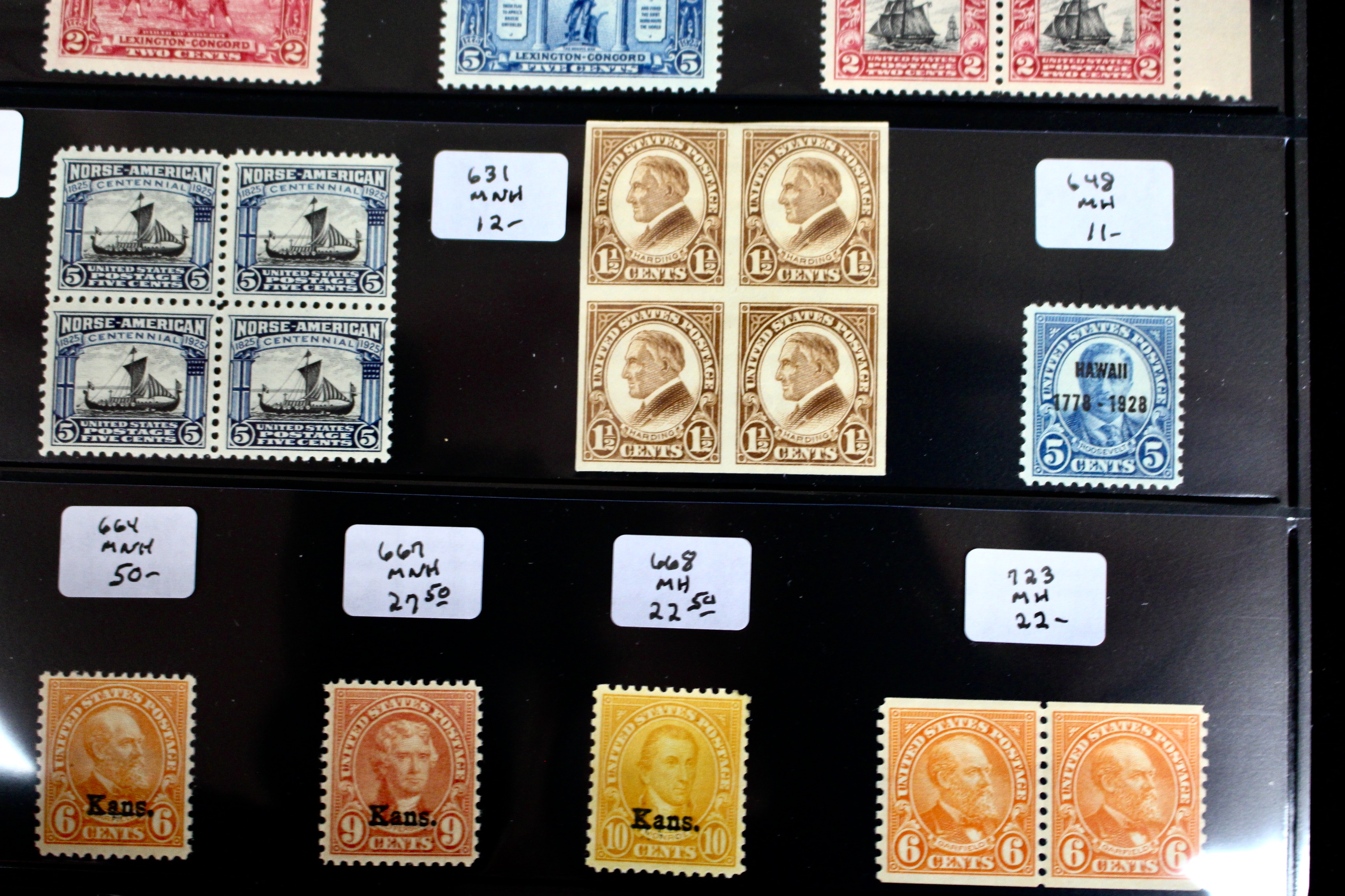 Mint Condition Group of Early U.S. Postage Stamps