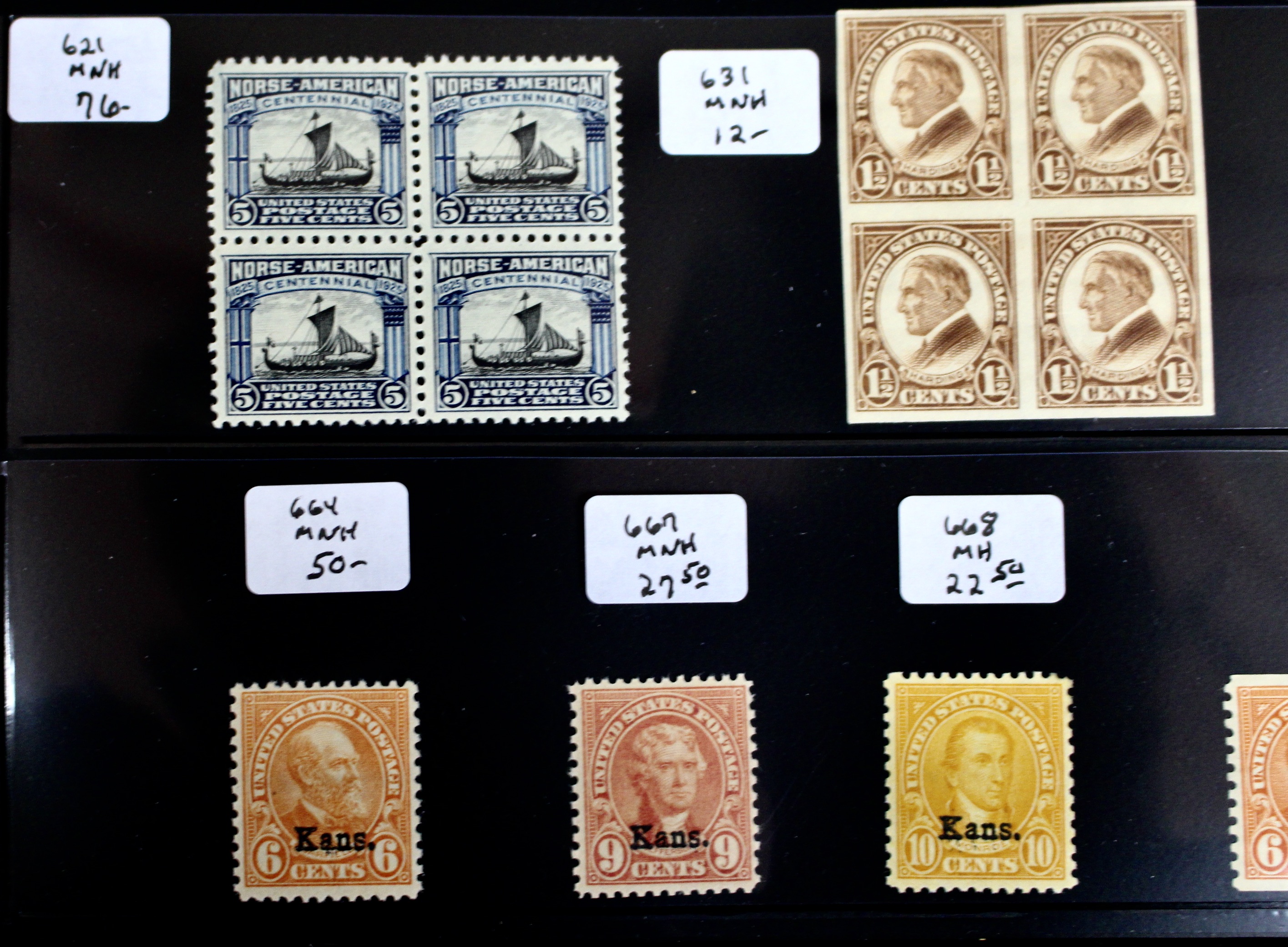 Mint Condition Group of Early U.S. Postage Stamps
