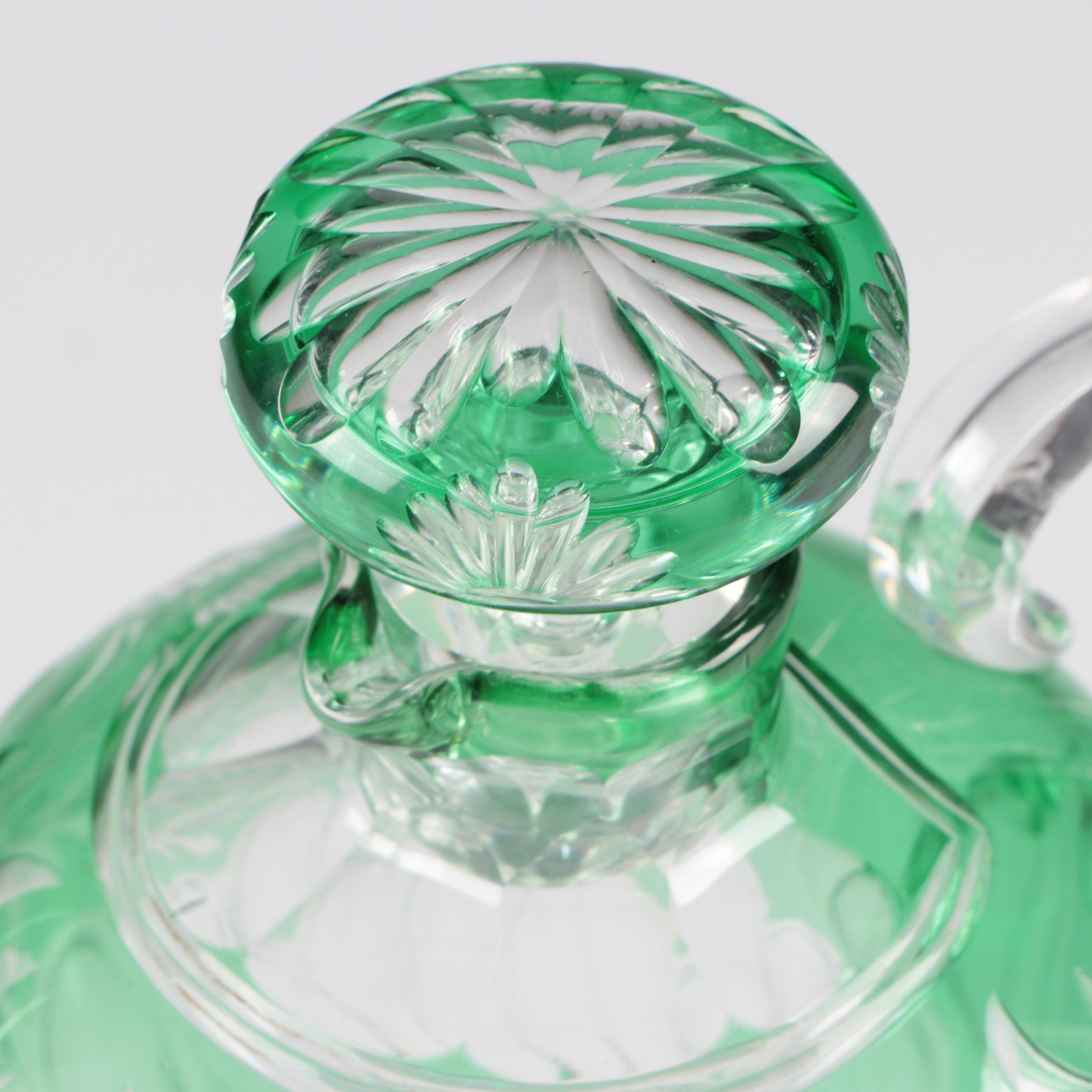 Stevens & Williams Brilliant Period Emerald Cut to Clear Glass Jug