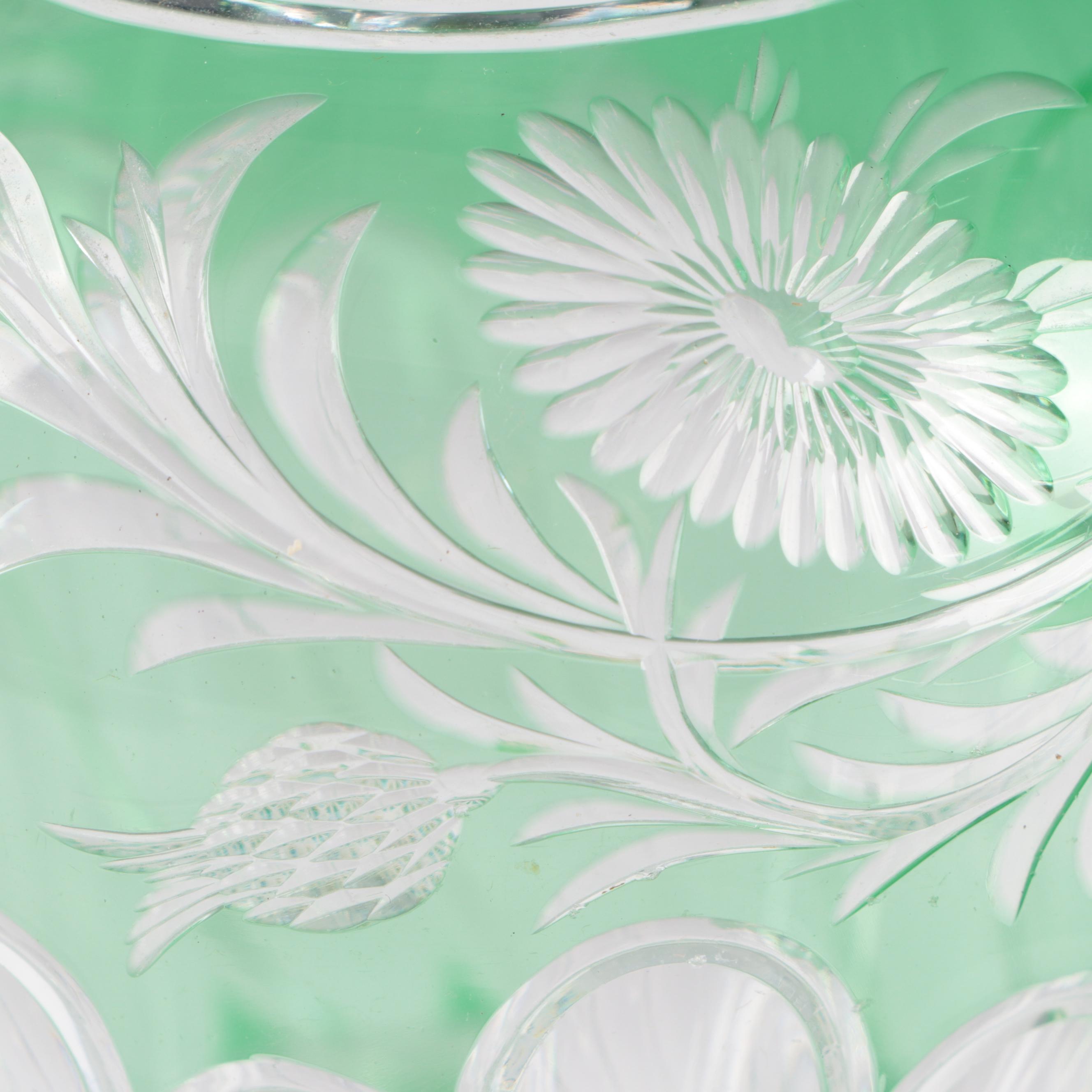 Stevens & Williams Brilliant Period Emerald Cut to Clear Glass Jug