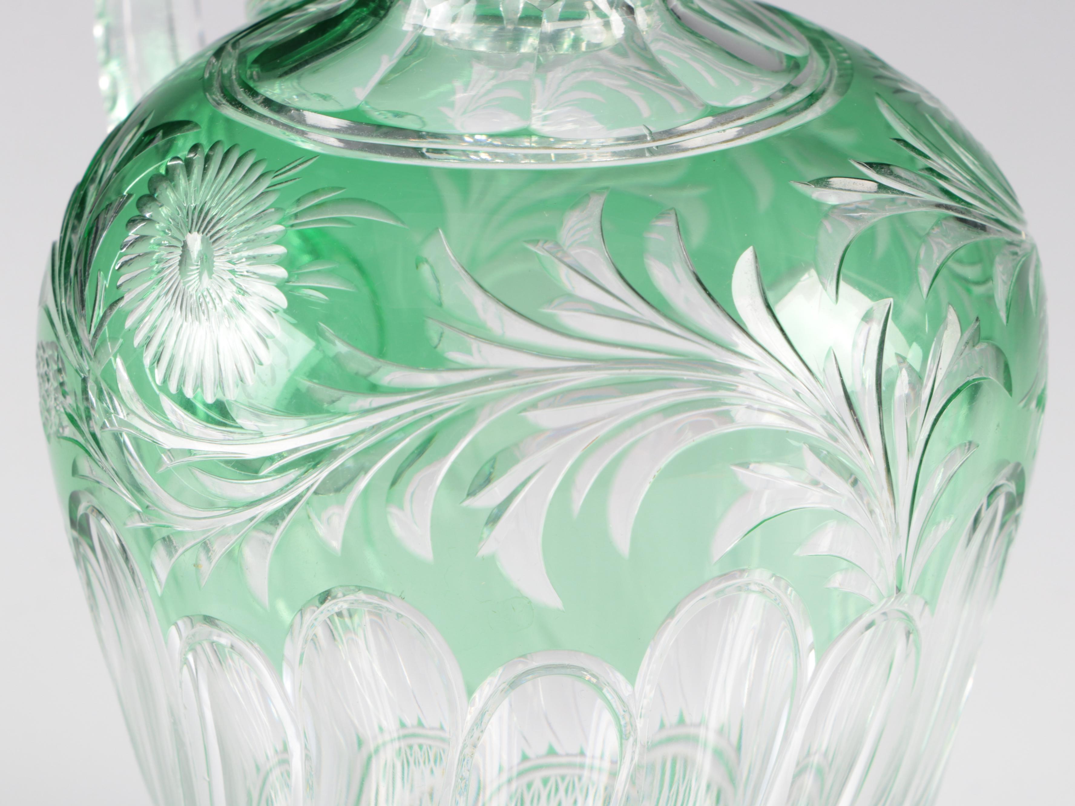 Stevens & Williams Brilliant Period Emerald Cut to Clear Glass Jug