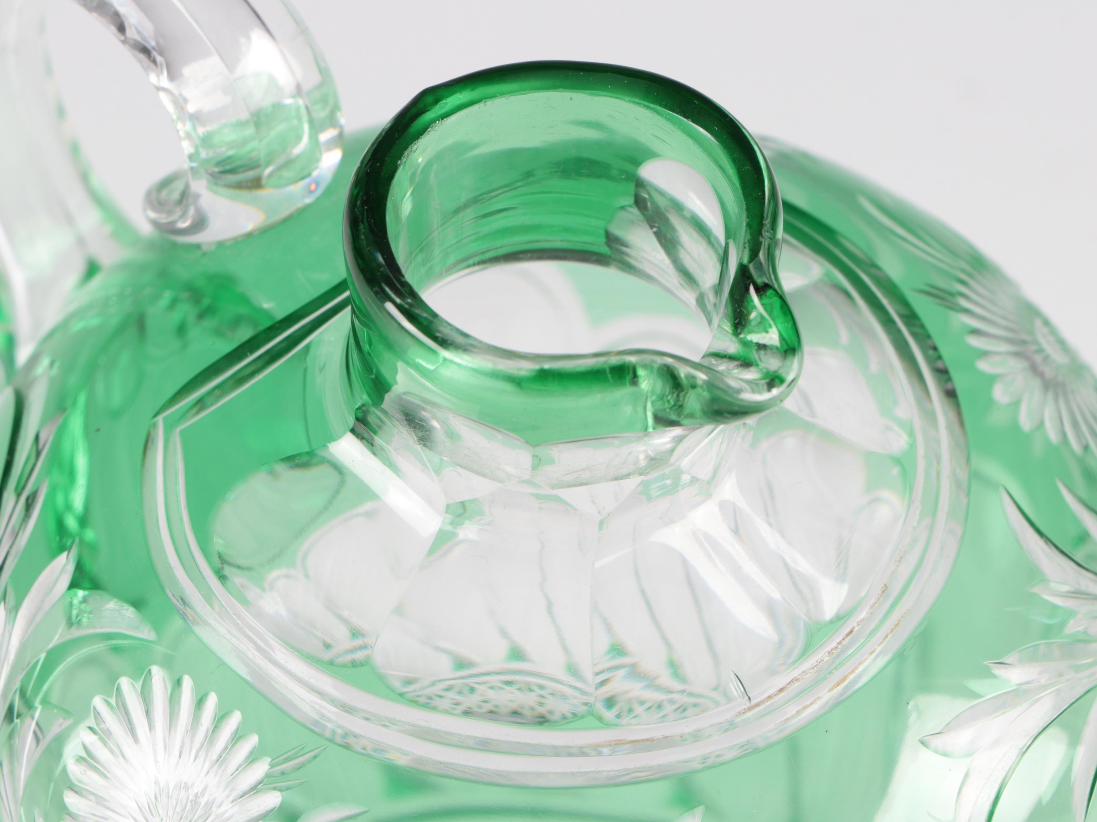 Stevens & Williams Brilliant Period Emerald Cut to Clear Glass Jug