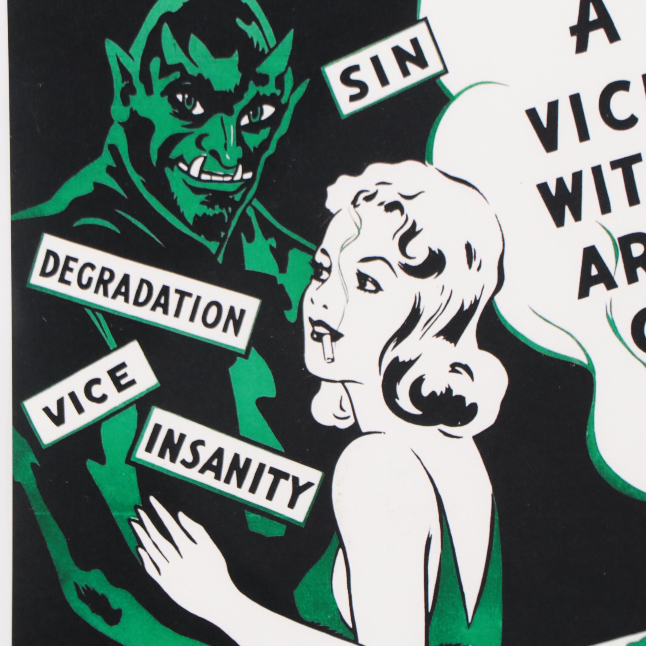 Offset Lithograph of Marijuana Propaganda Poster "Devil's Harvest"