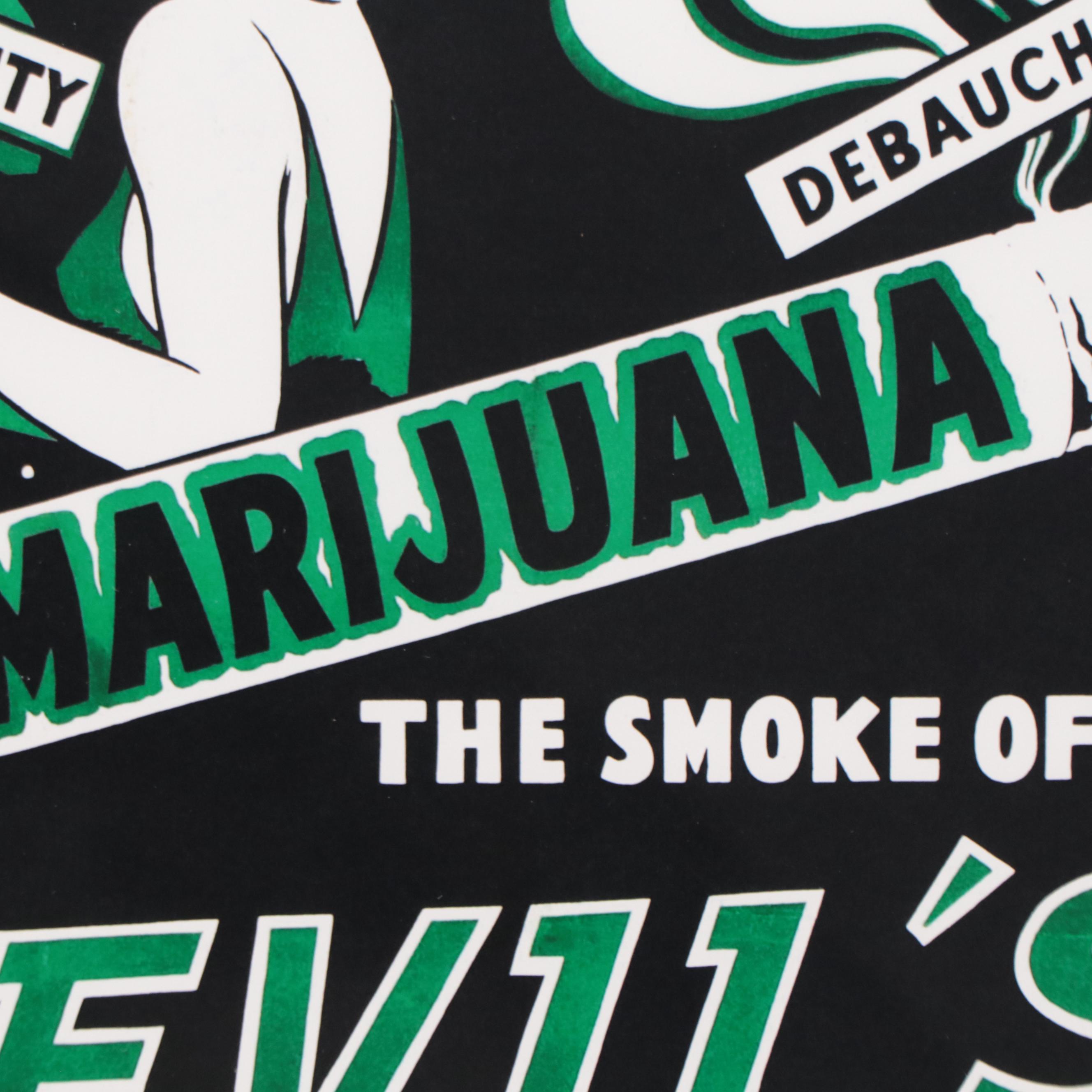 Offset Lithograph of Marijuana Propaganda Poster "Devil's Harvest"