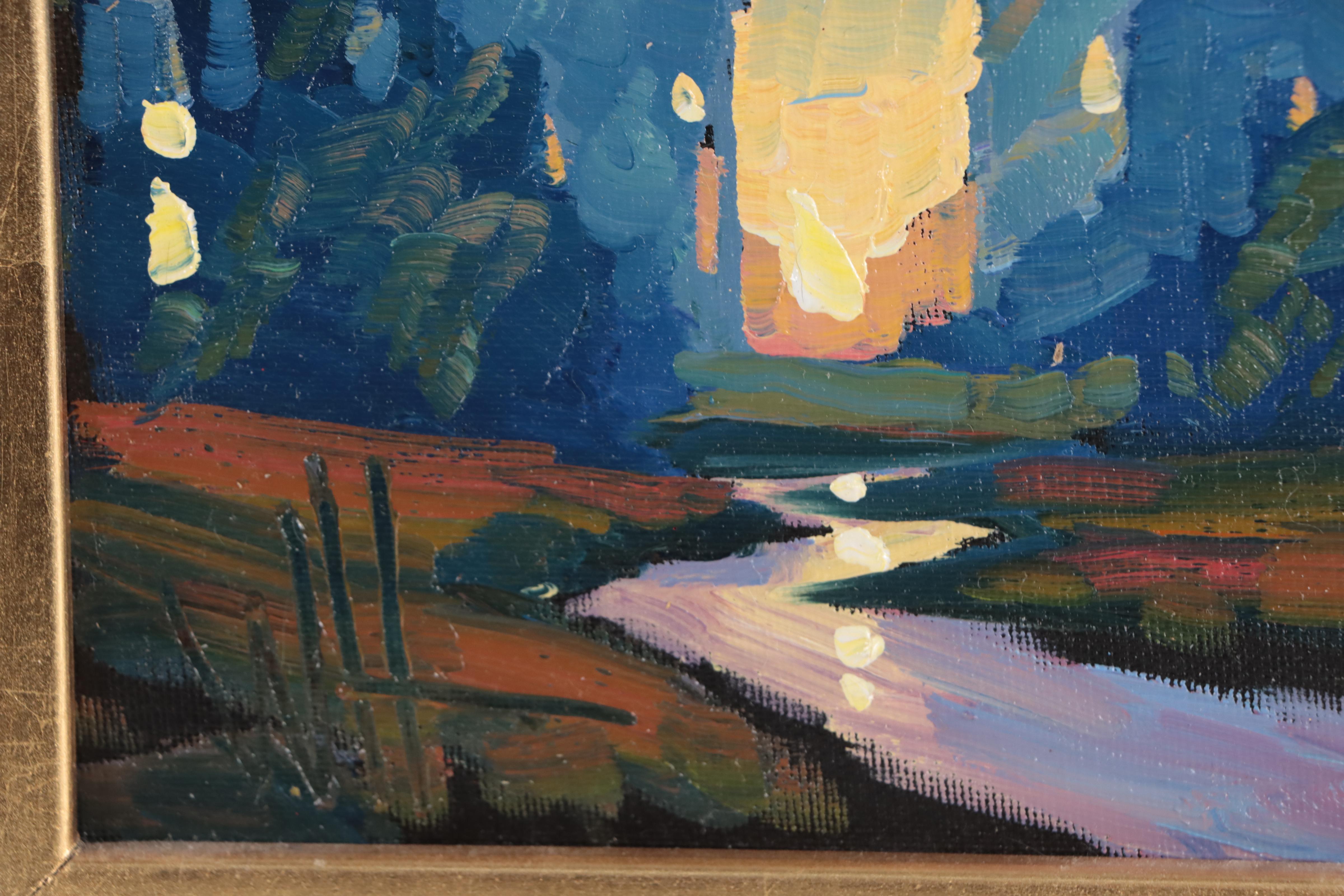 William Hawkins Nocturne Landscape Oil Painting, 2023