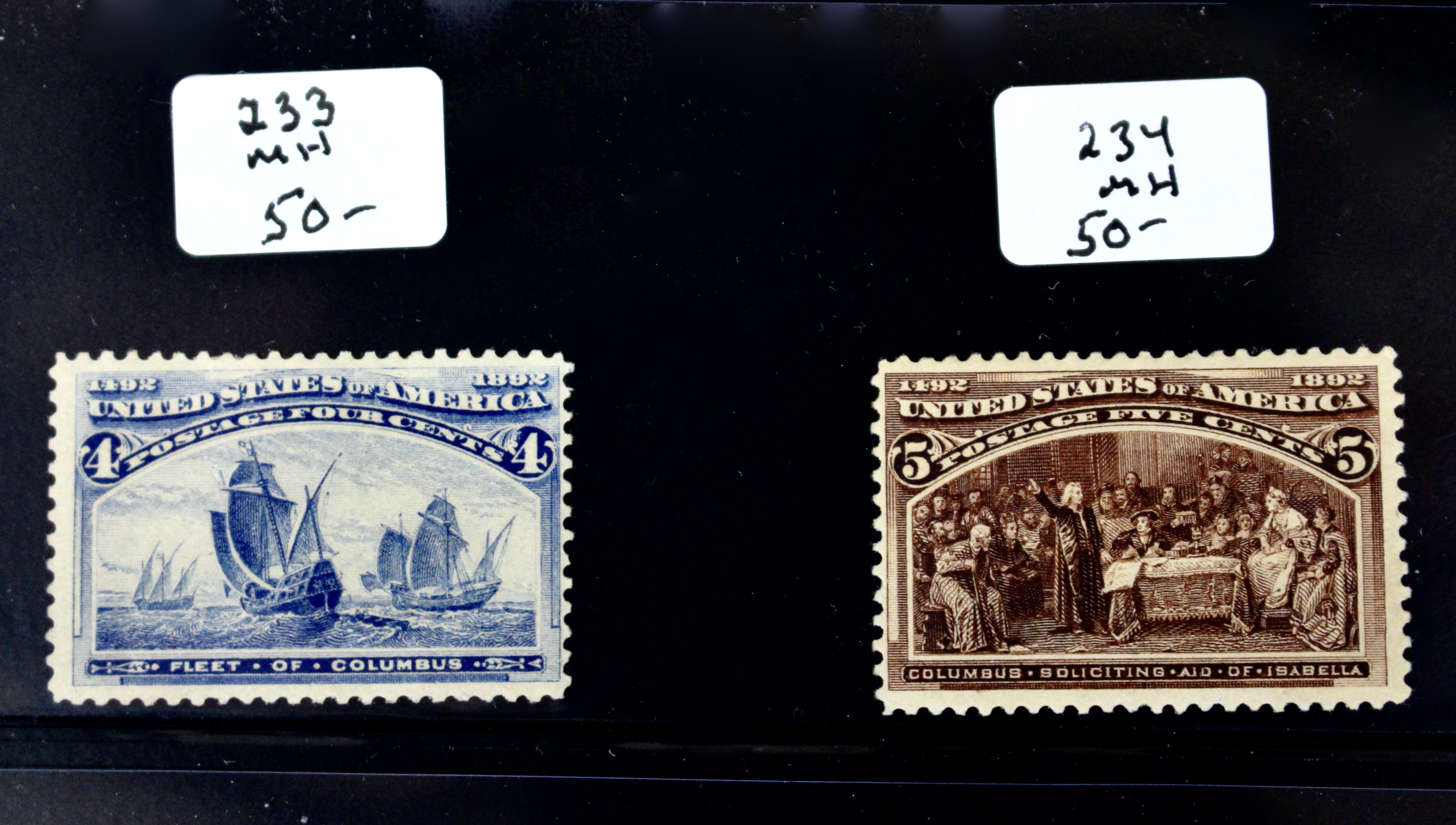 Sixteen Mint Condition Early U.S. Postage Stamps