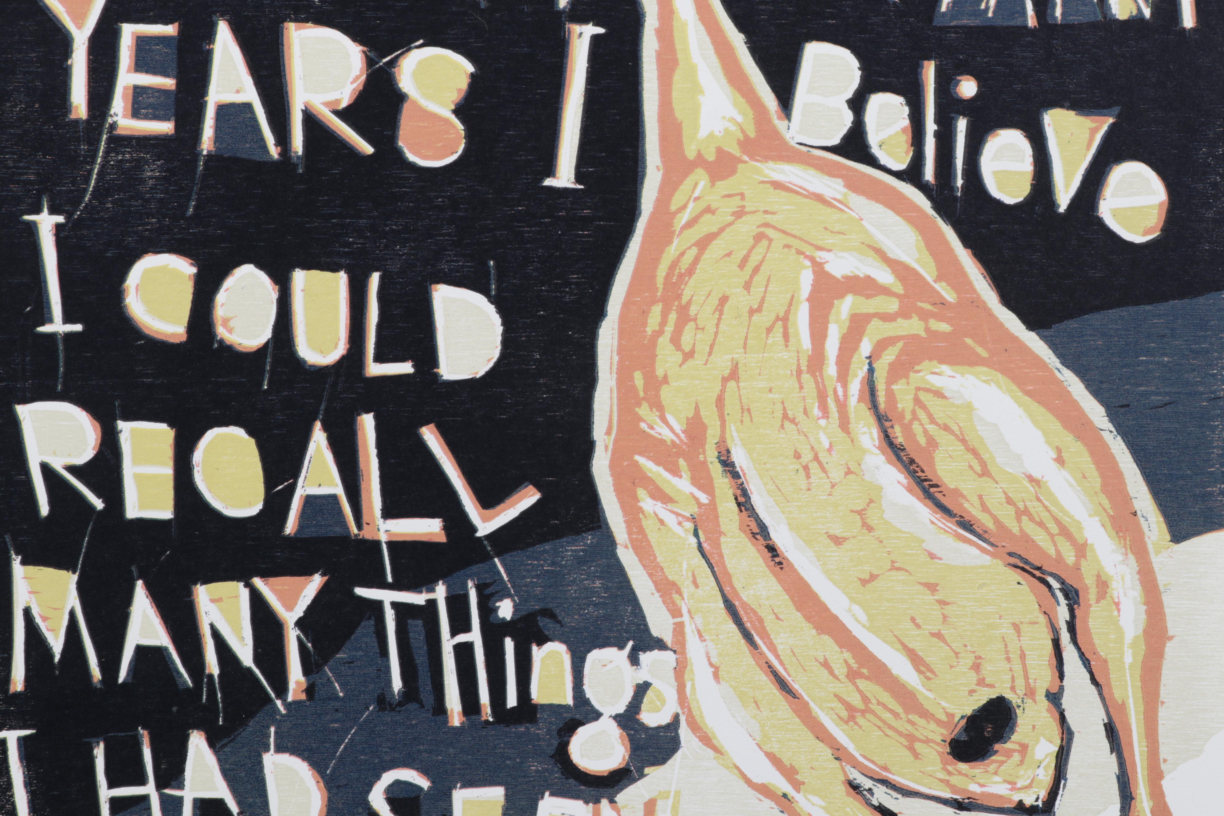 Sidney Chafetz Mishima Yukio Woodcut "The Quote," 1987