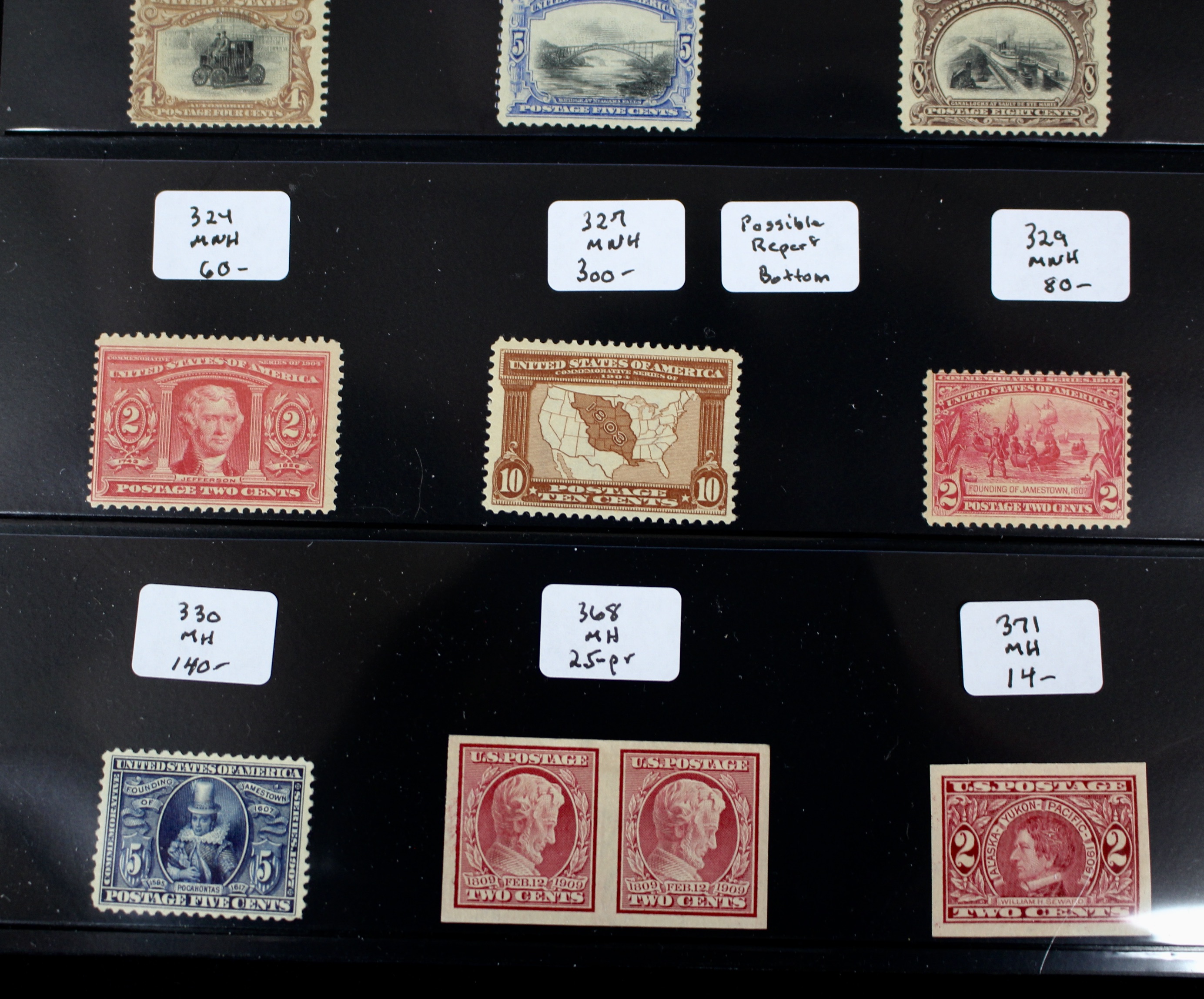 Sixteen Mint Condition Early U.S. Postage Stamps