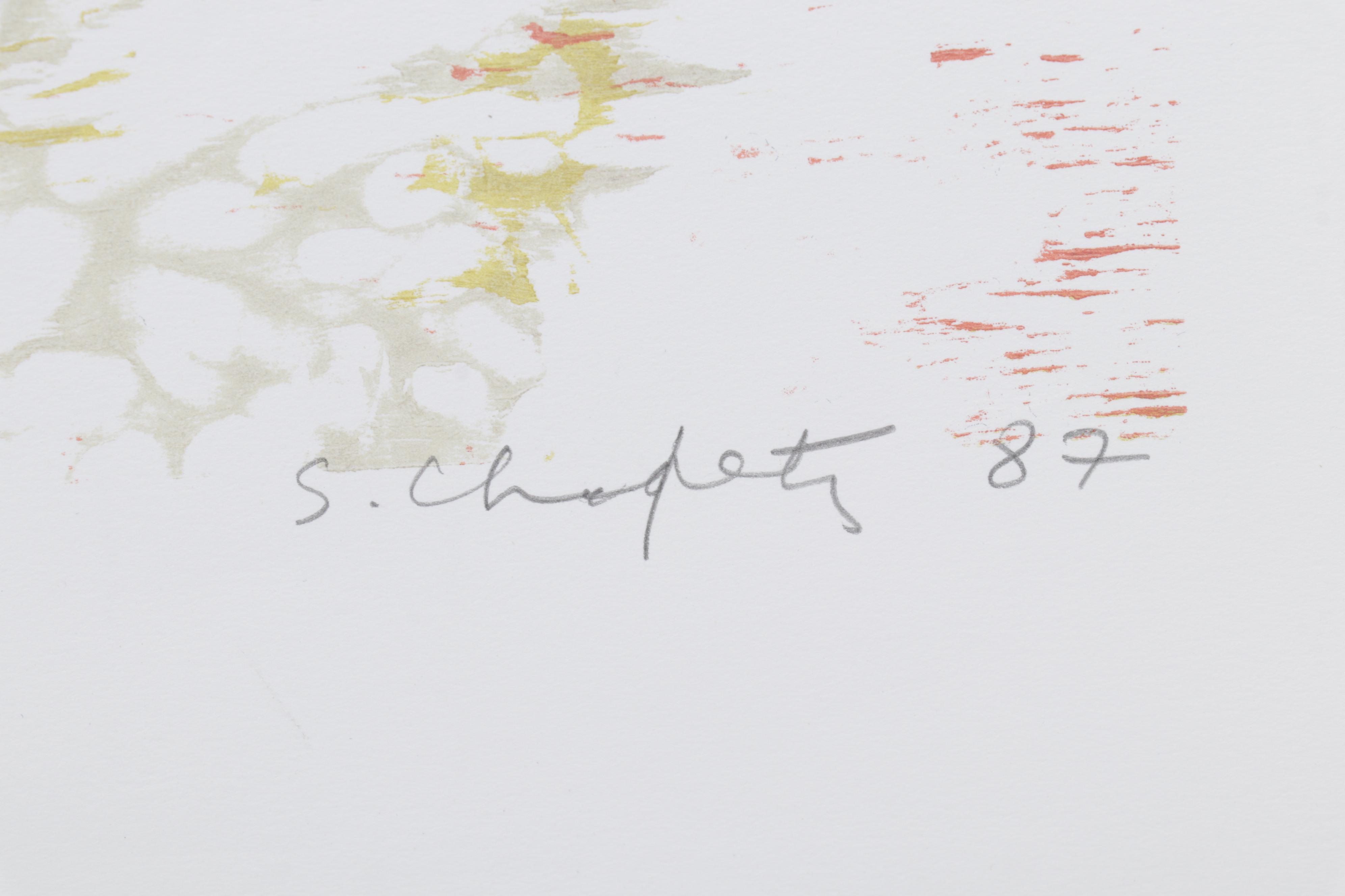 Sidney Chafetz Mishima Yukio Woodcut "The Quote," 1987