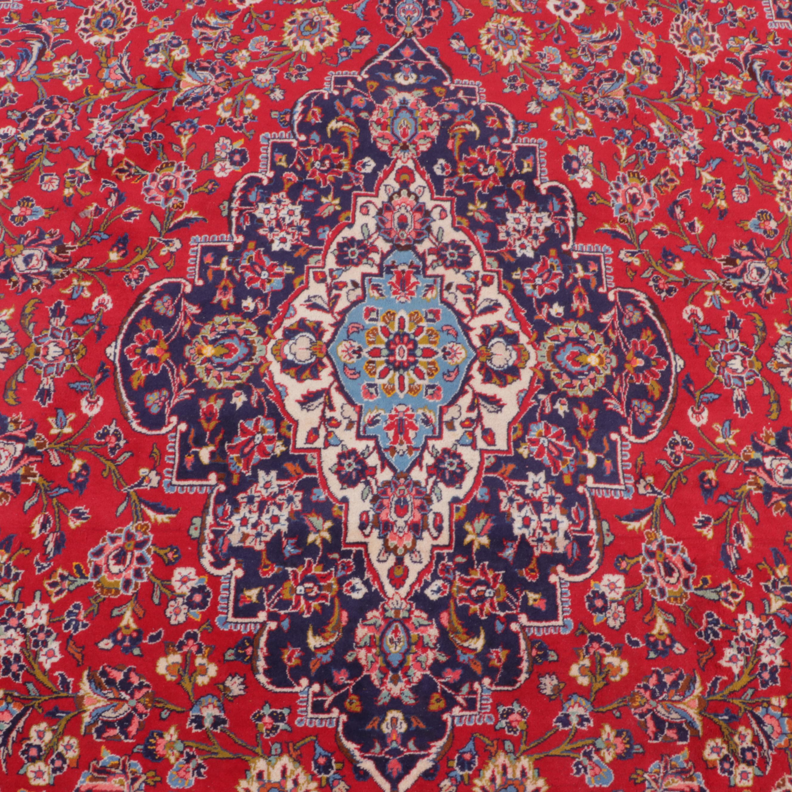 9'8 x 16'4 Hand-Knotted Persian Kashan Room Sized Rug