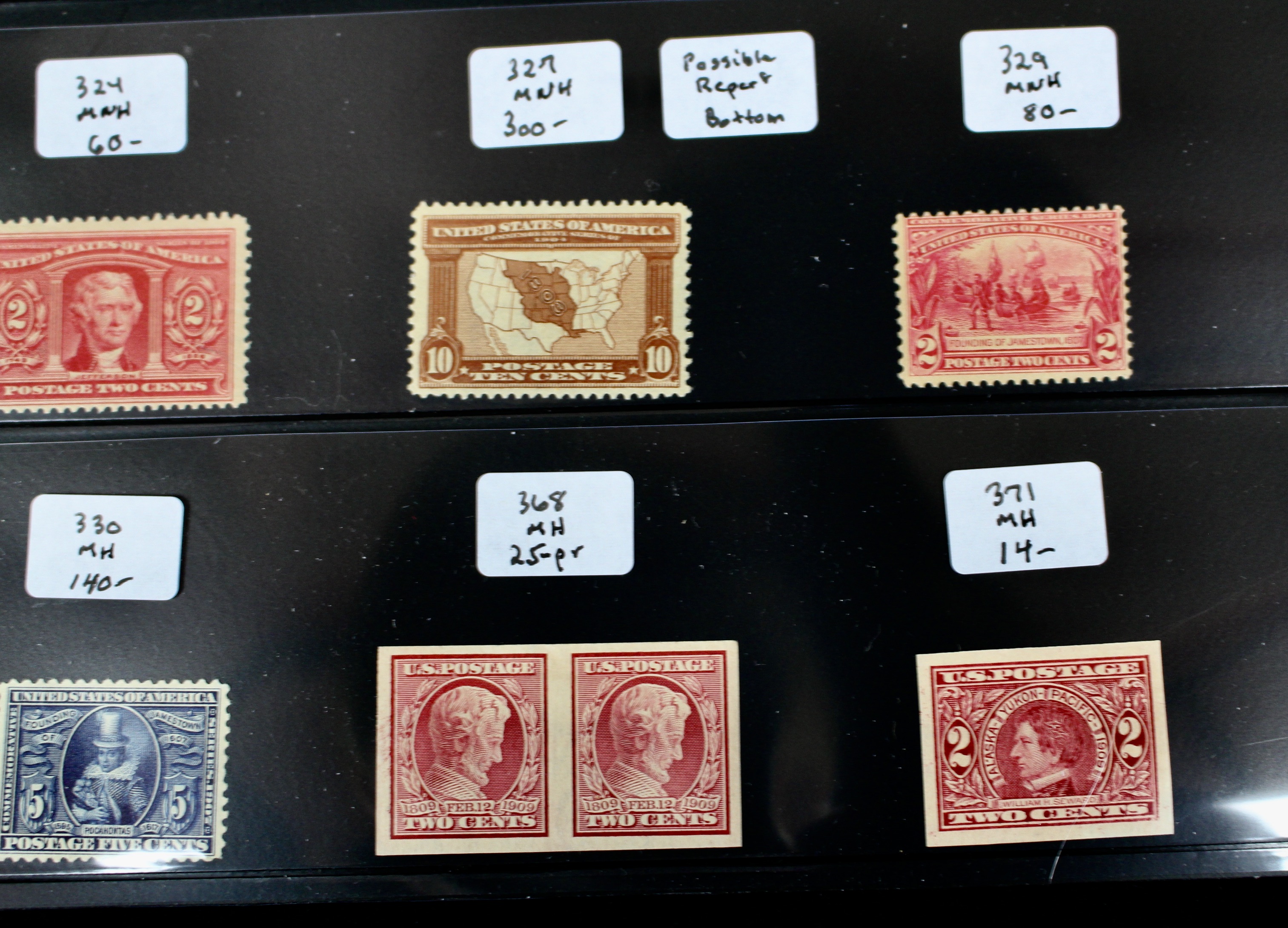 Sixteen Mint Condition Early U.S. Postage Stamps