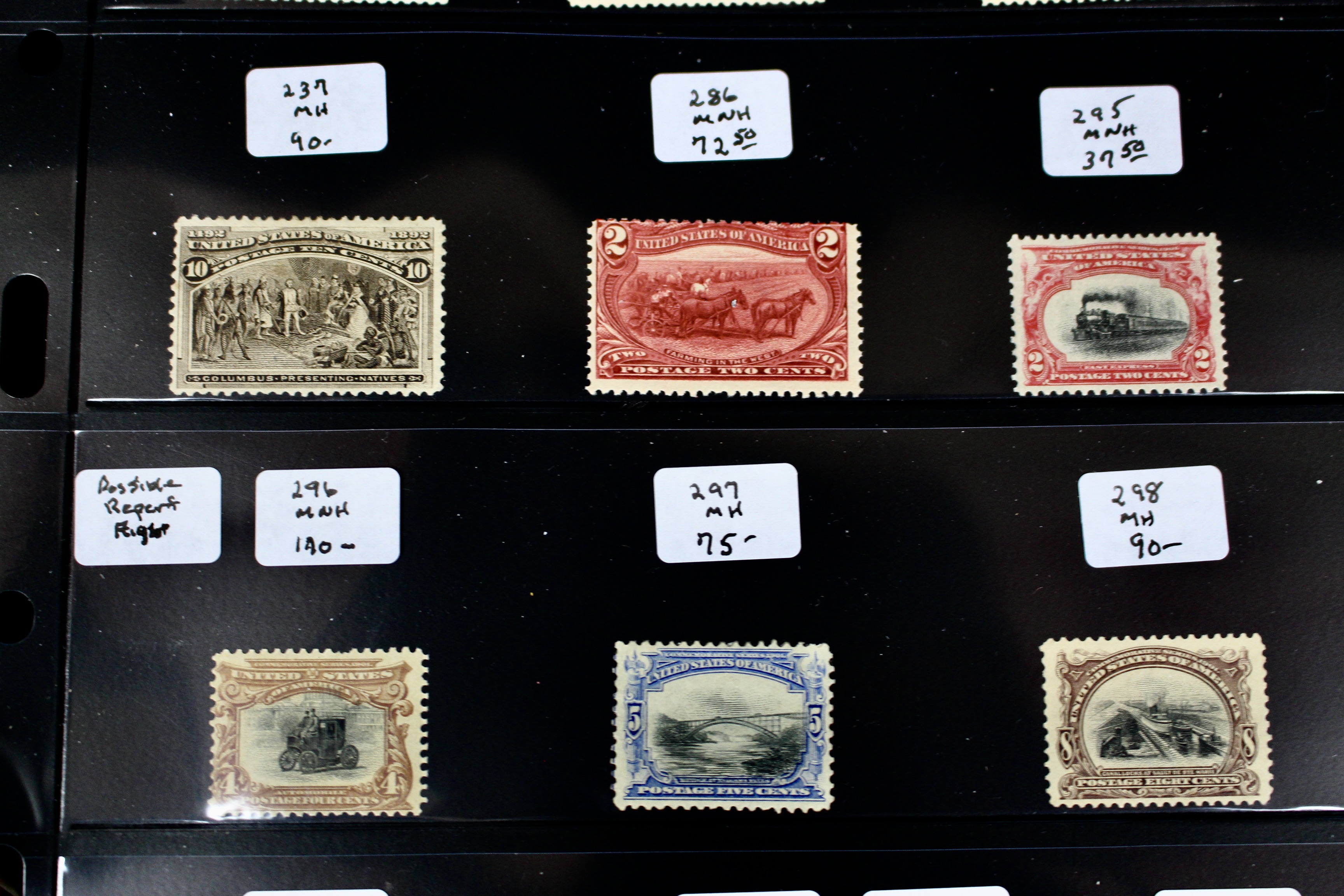 Sixteen Mint Condition Early U.S. Postage Stamps